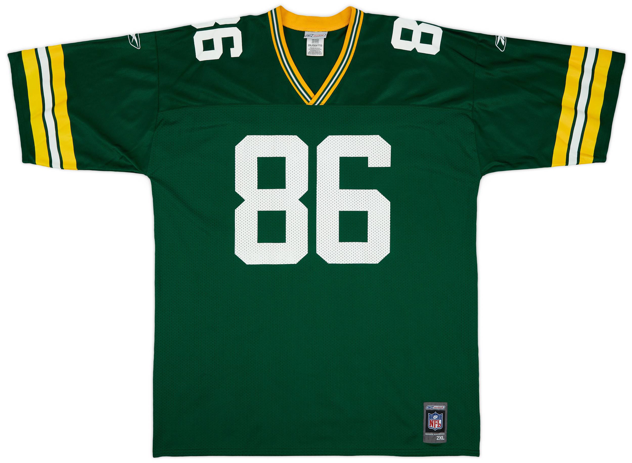 2001 Green Bay Packers Freeman #86 Reebok Home Jersey - 9/10 - (XXL)