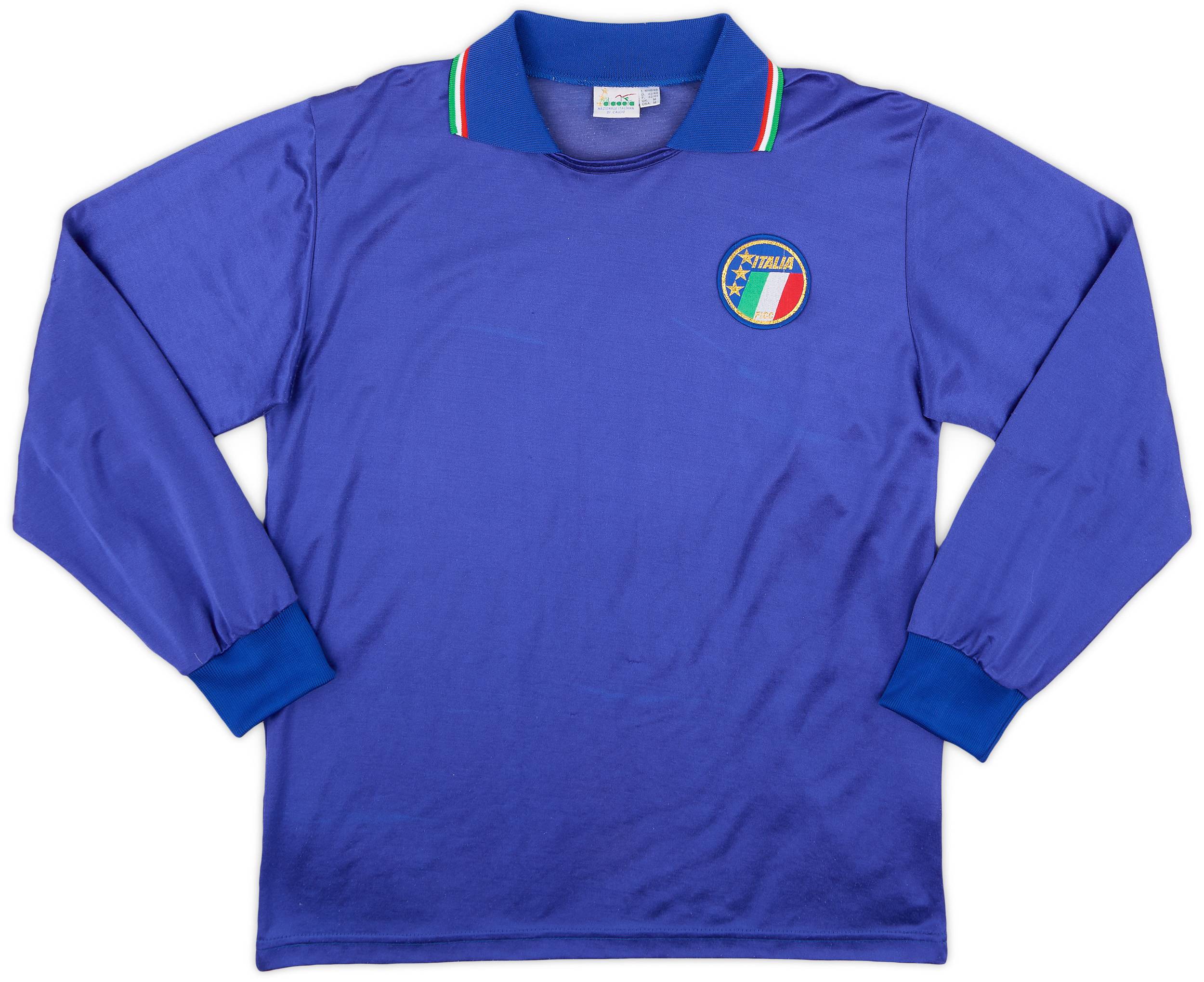 1986-90 Italy Home L/S Shirt - 8/10 - (M)