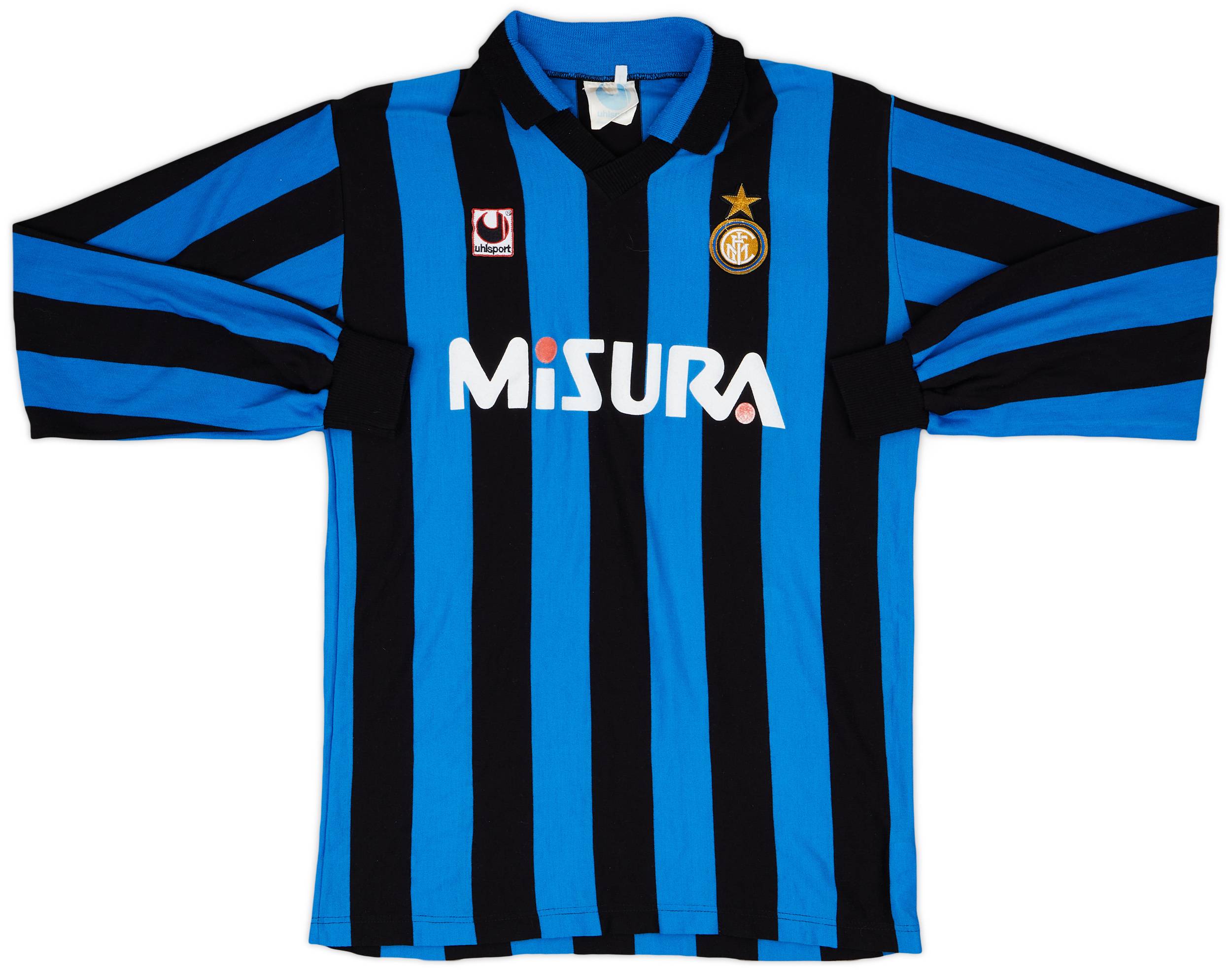 1990-91 Inter Milan Home L/S Shirt - 8/10 - (L)