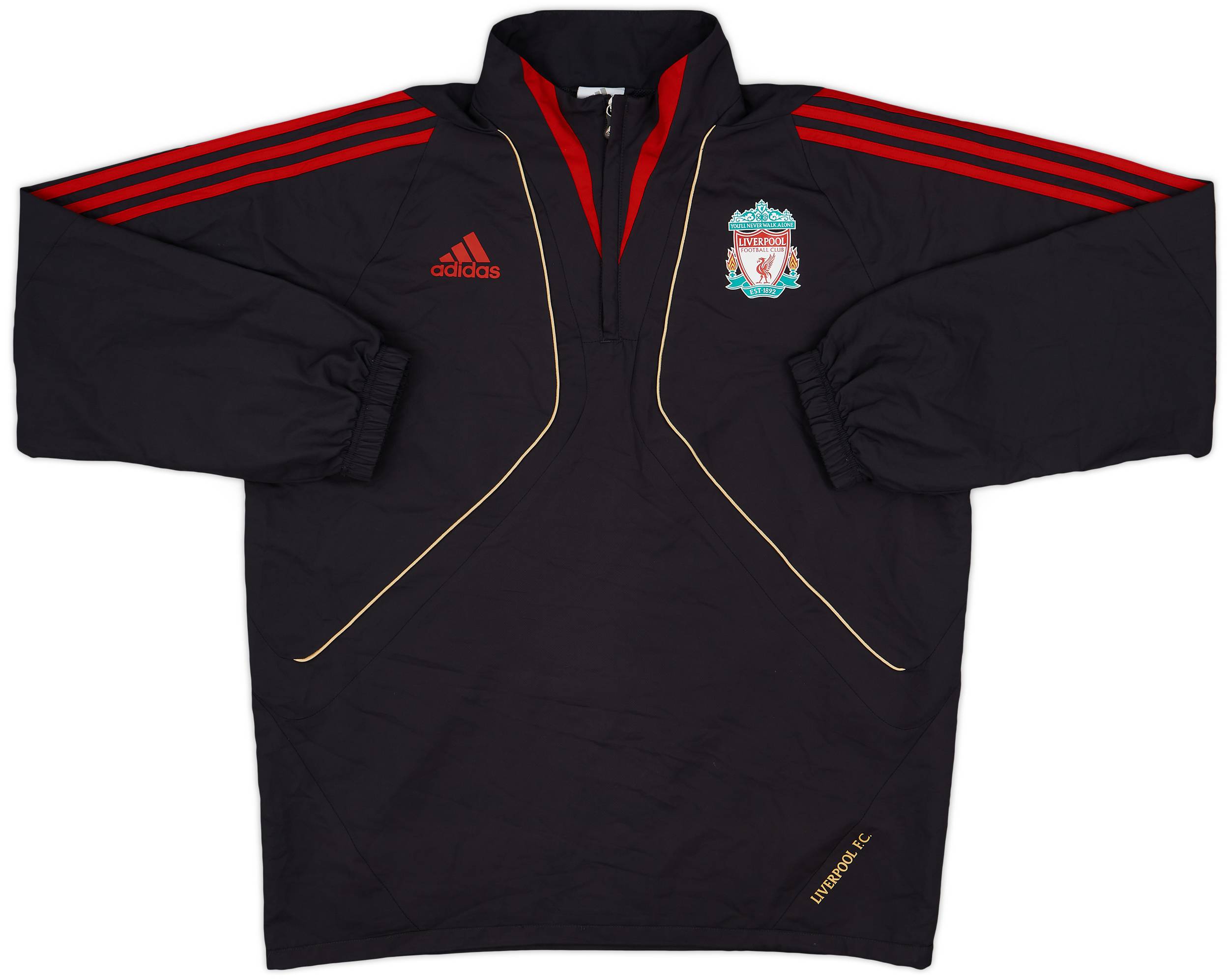2009-10 Liverpool adidas 1/4 Zip Drill Top - 10/10 - (L)