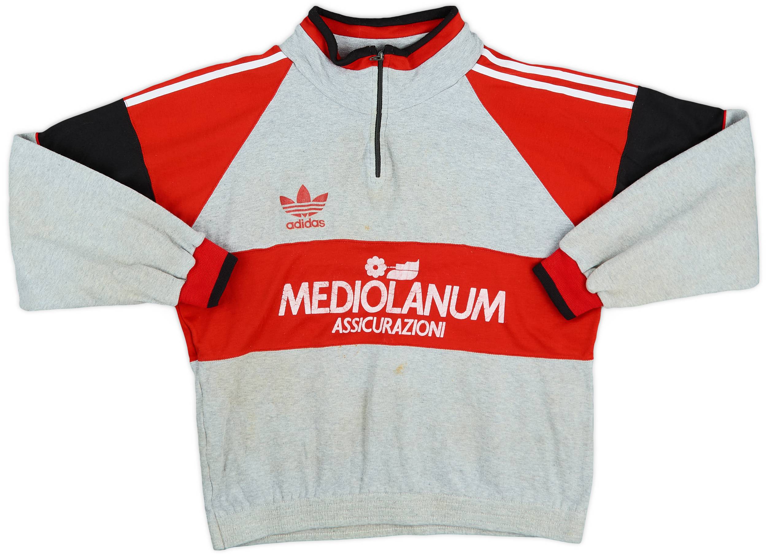 1990-92 AC Milan adidas 1/4 Zip Drill Top - 6/10 - (S)