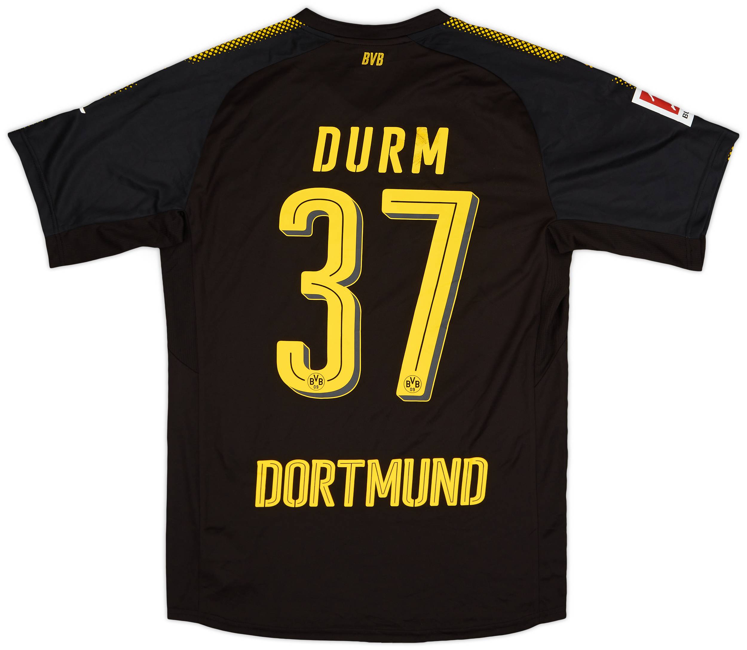 2017-18 Borussia Dortmund Authentic Away Shirt Durm #37 - 6/10 - (M)