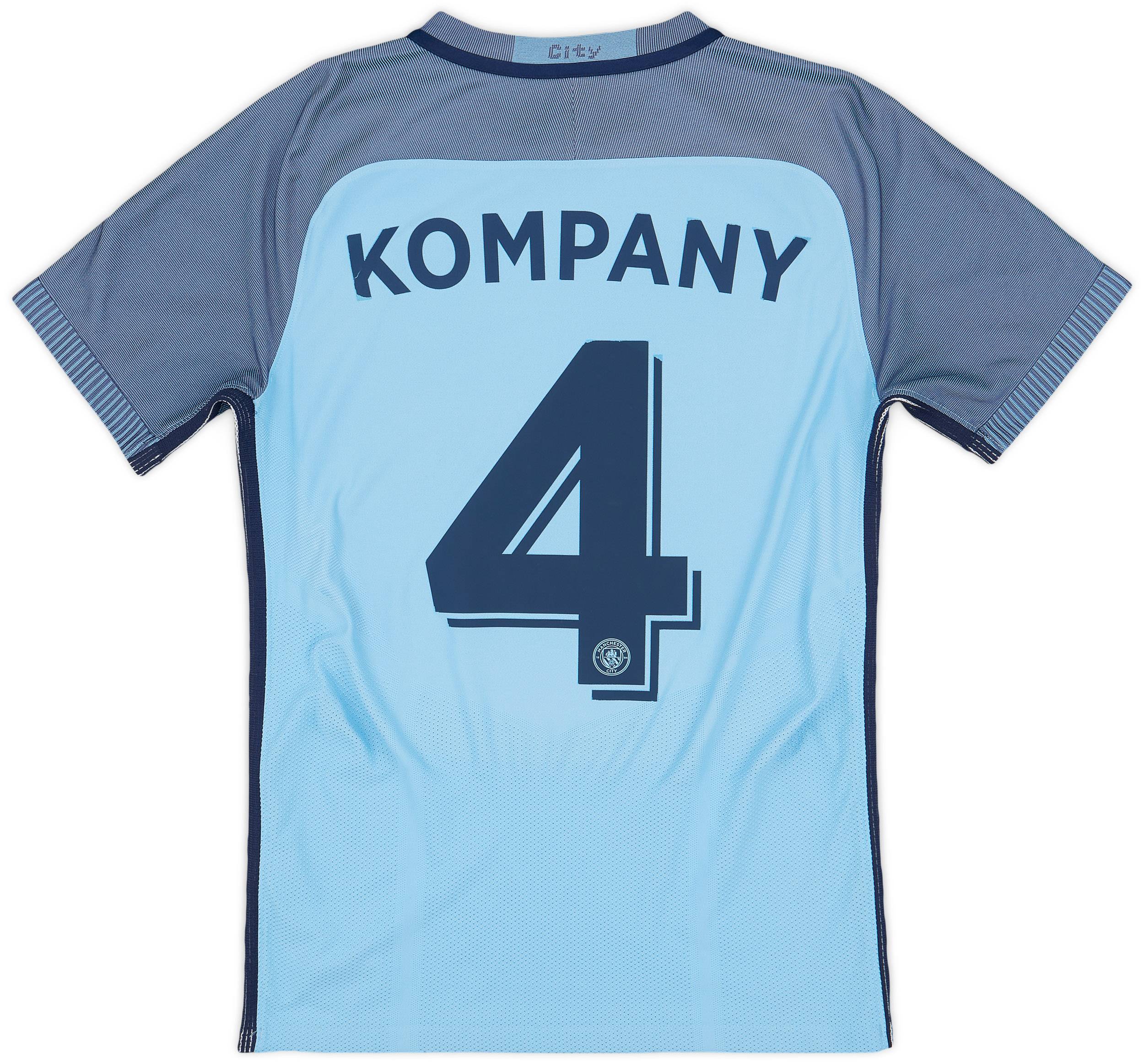 2016-17 Manchester City Authentic Home Shirt Kompany #4 - 7/10 - (S)