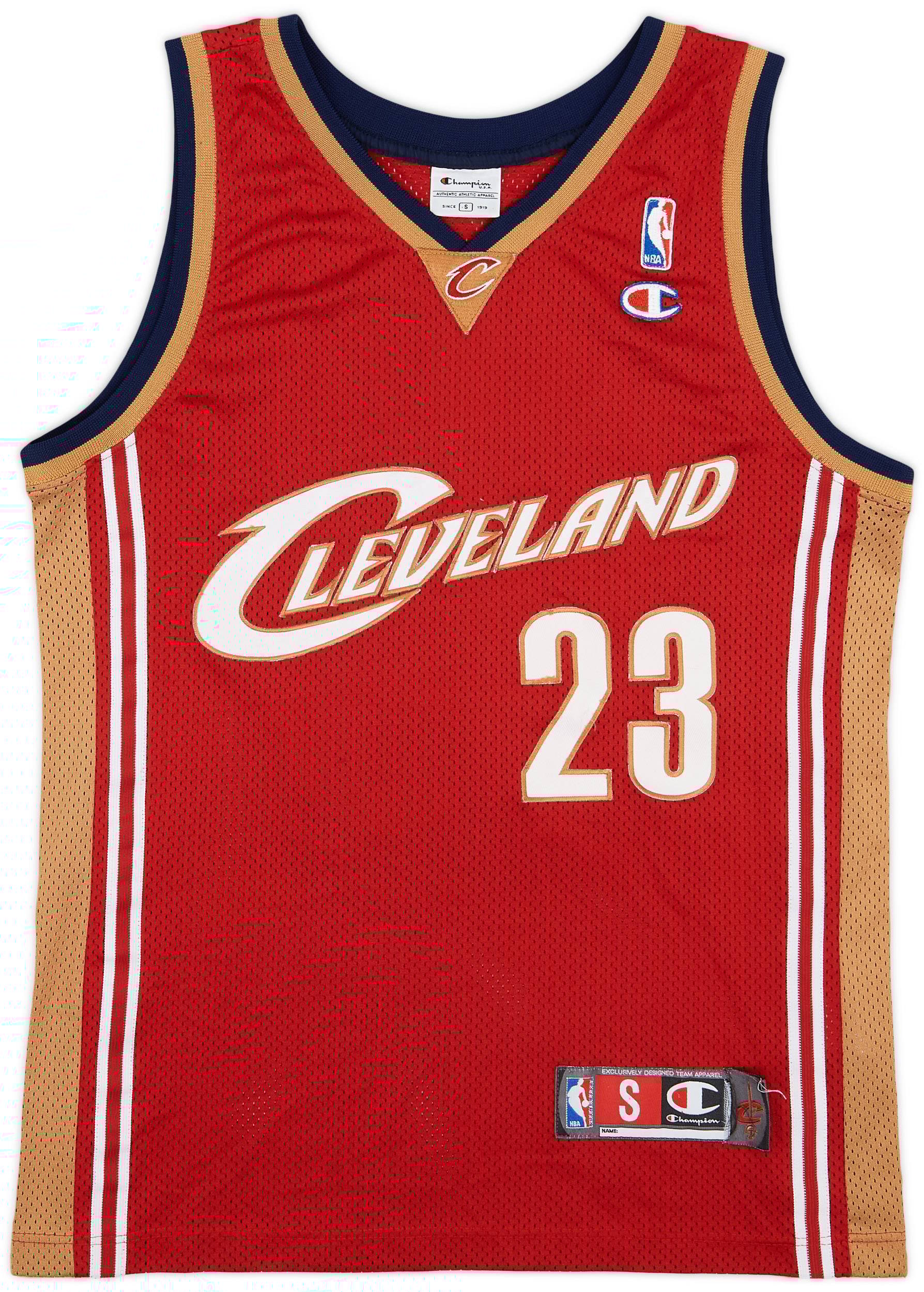 2003-10 Cleveland Cavaliers James #23 Champion Authentic Away Jersey - 6/10 - (S)