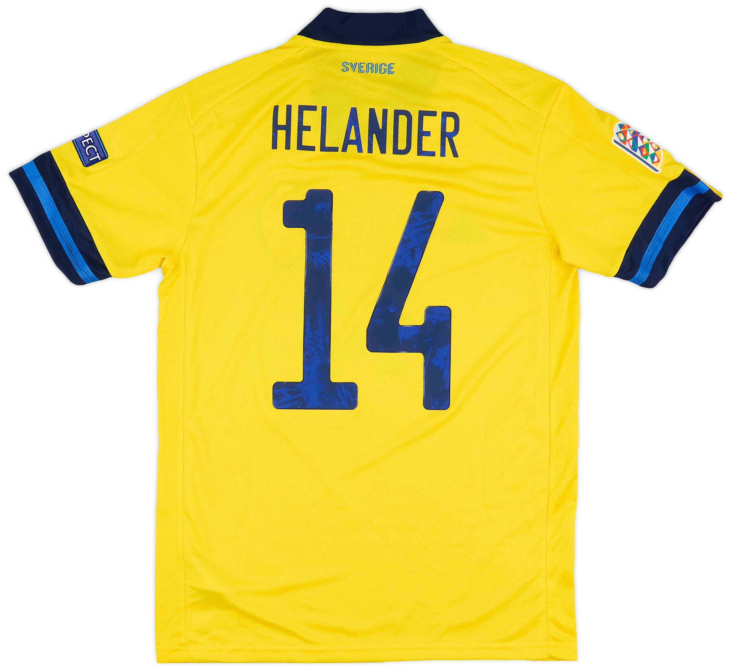 2021 Sweden Player Issue Nations League Home Shirt Helander #14