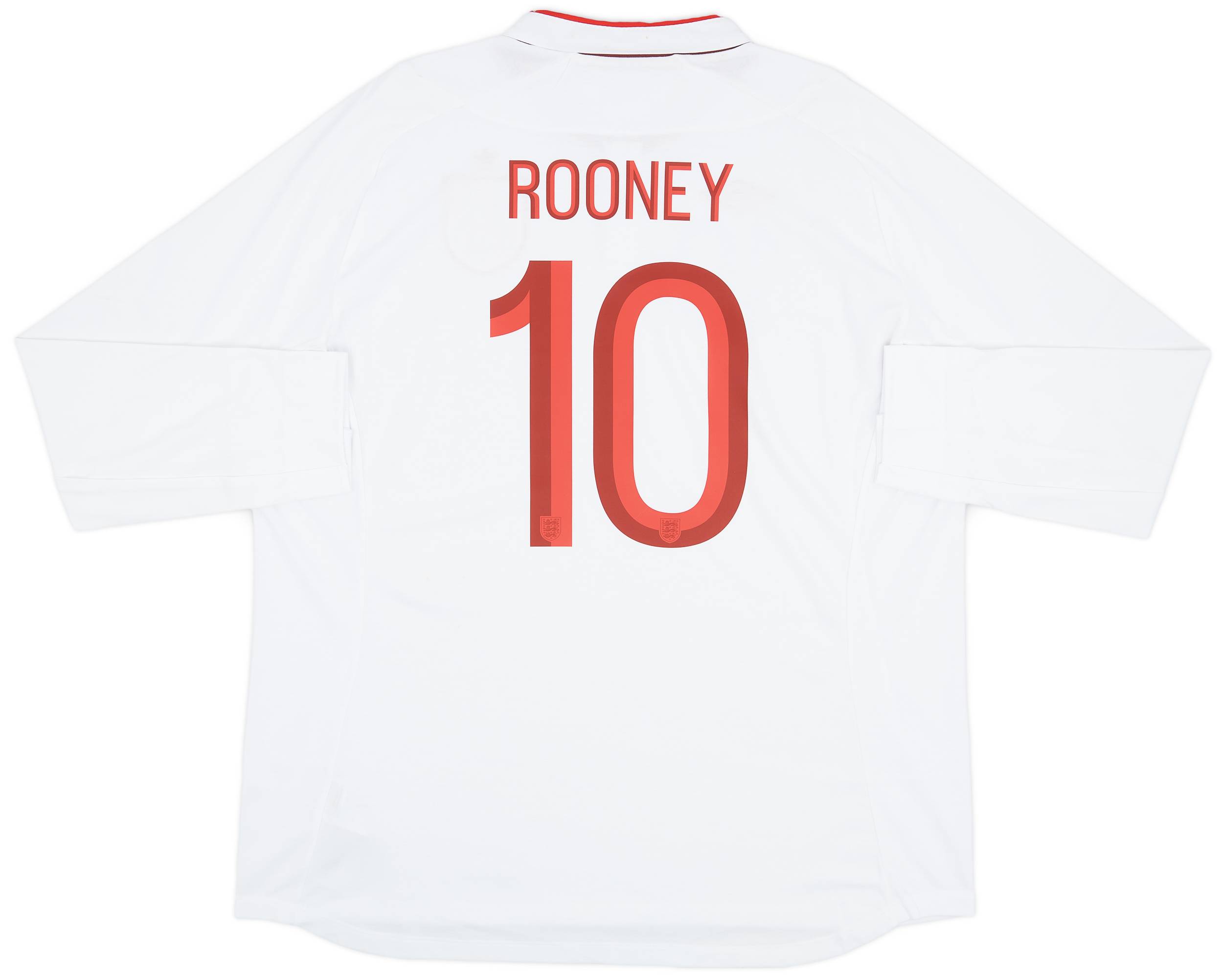 2012-13 England Home L/S Shirt Rooney #10 (XXL)