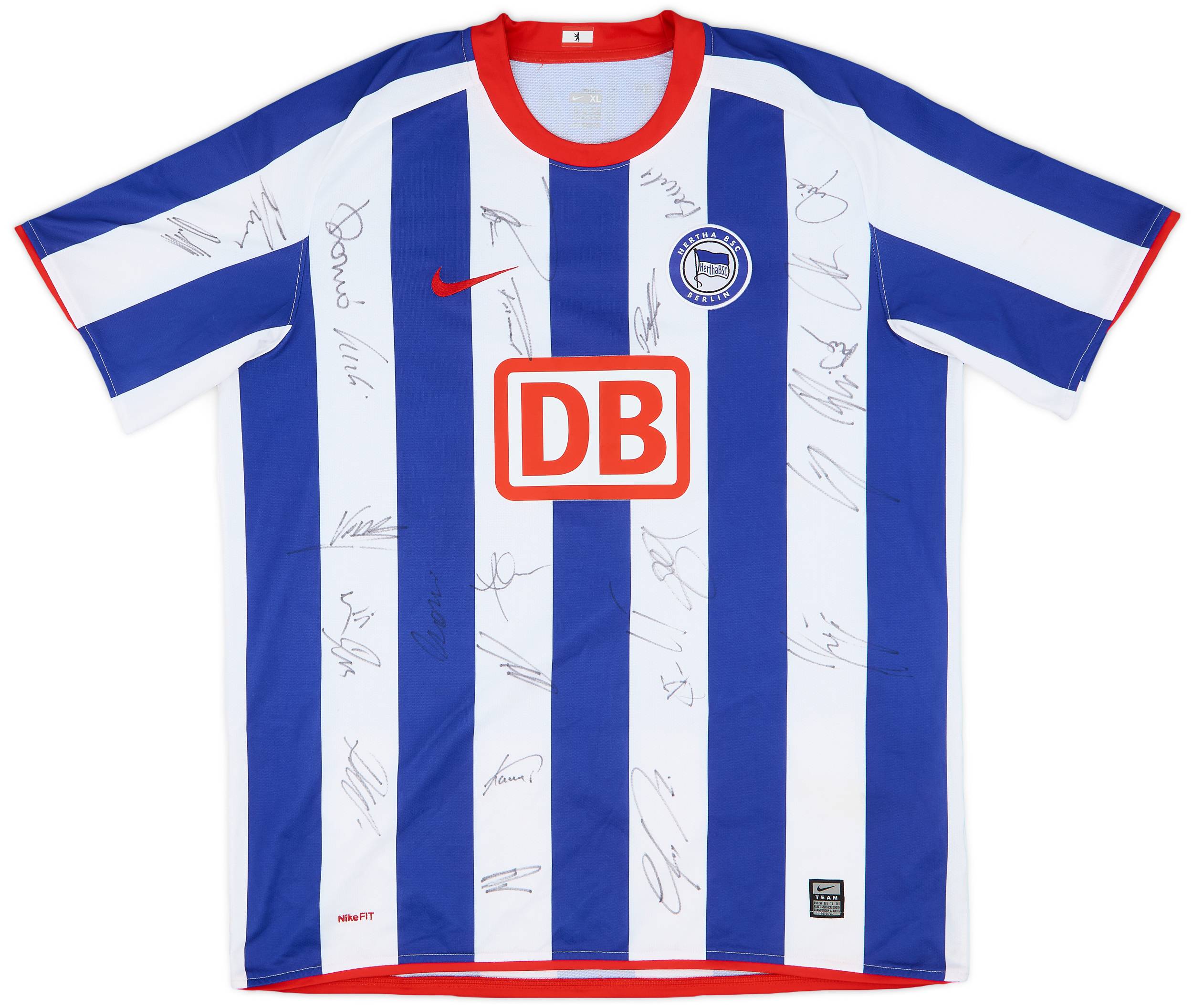 2008-09 Hertha Berlin Signed Home Shirt - 5/10 - (XL)