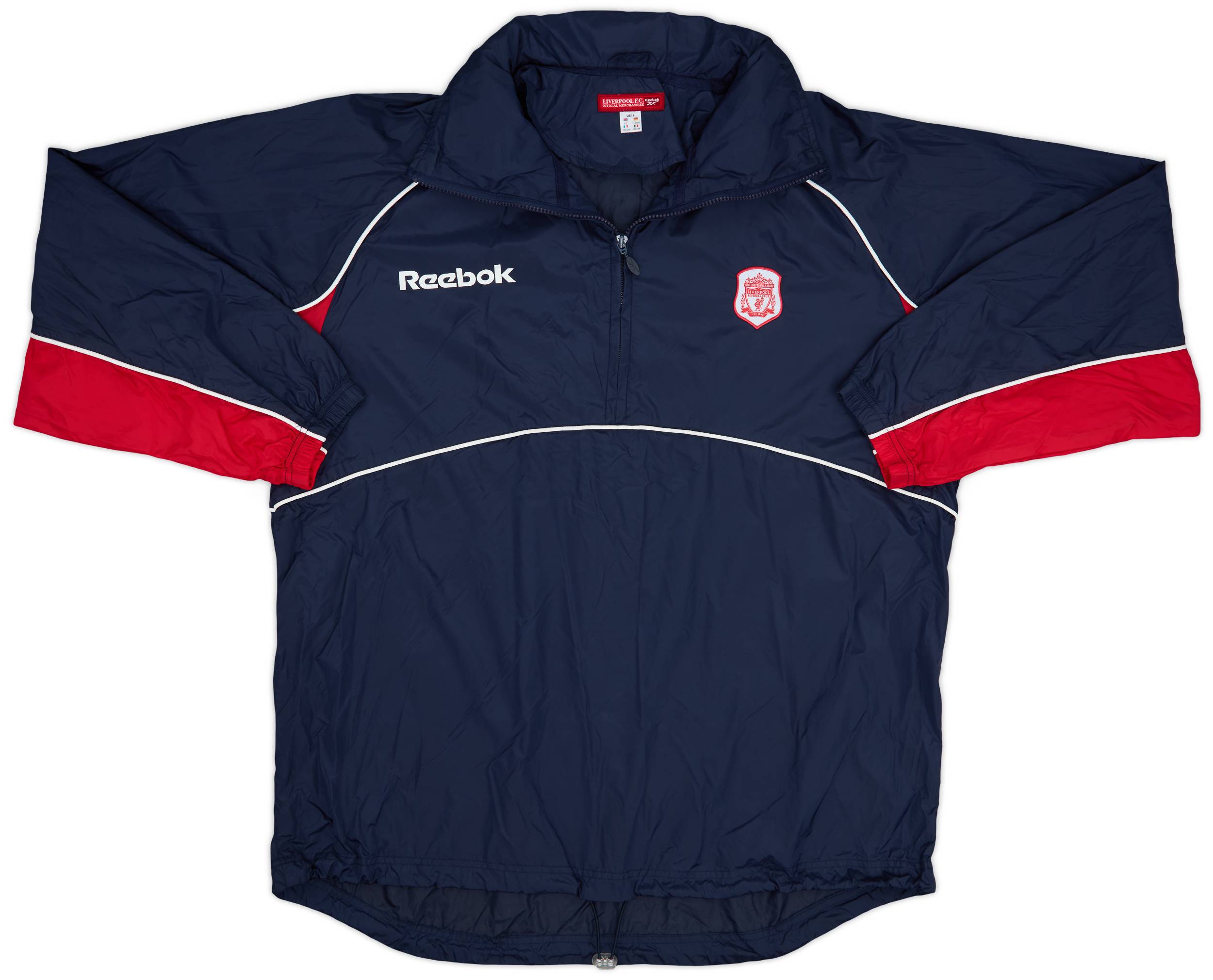 2000-01 Liverpool Reebok 1/4 Zip Hooded Rain Jacket - 8/10 - (L)