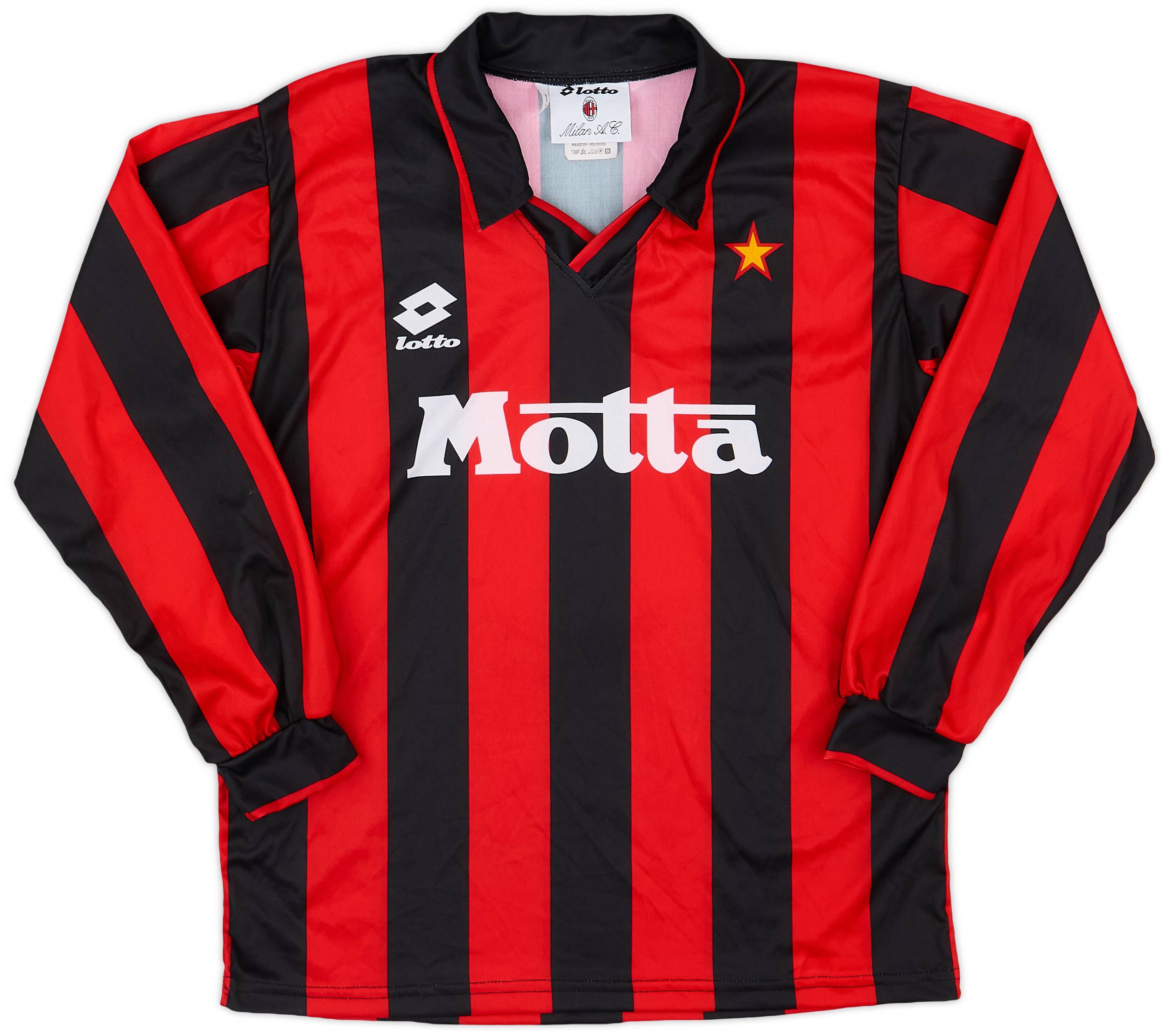 1993-94 AC Milan Home L/S Shirt - 9/10 - (S)