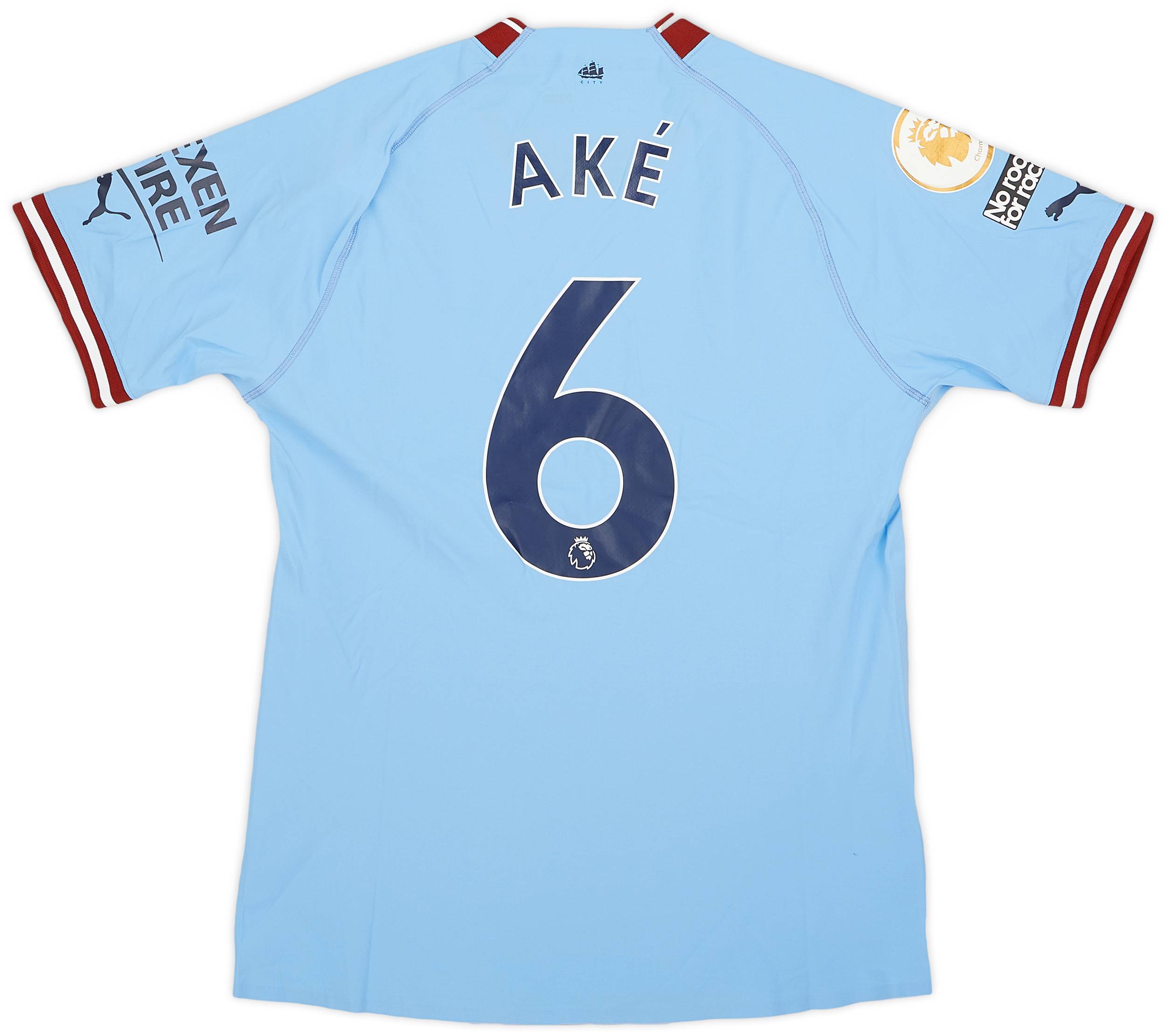 2022-23 Manchester City Match Issue Home Shirt Ake #6