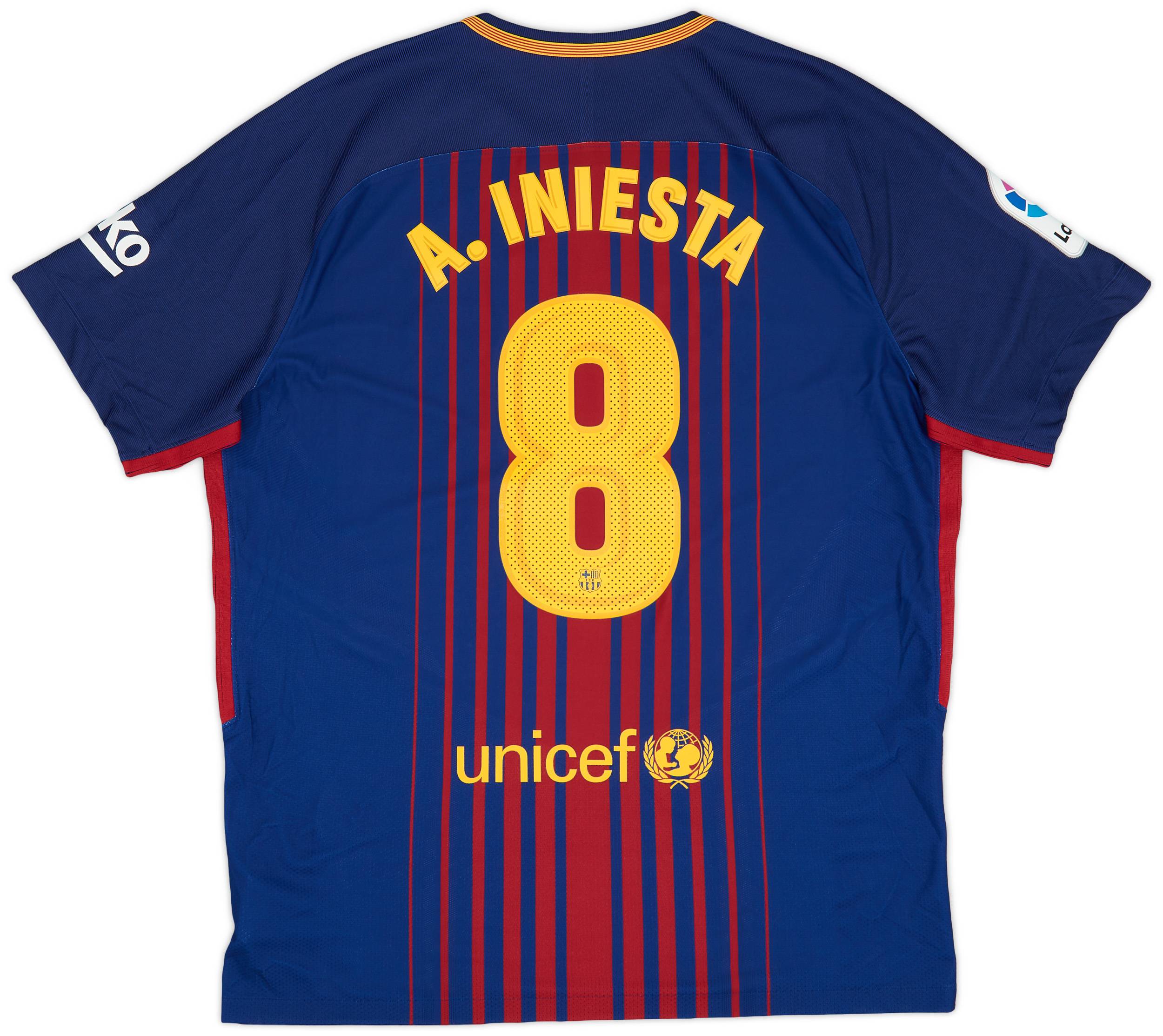 FC Barcelona A. INIESTA 8番シャツ FC Barcelona Youth Large Black Jersey Andres Iniesta #8