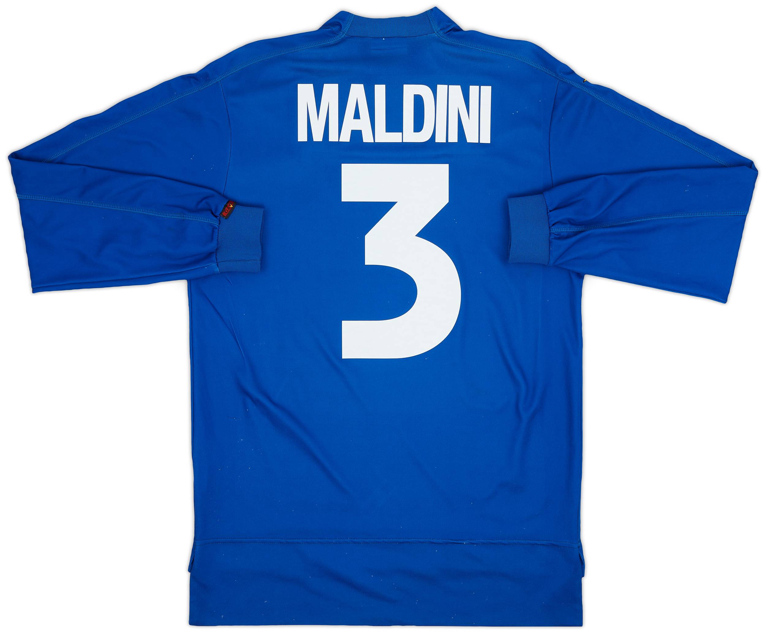 1998-99 Italy Home L/S Shirt Maldini #3 - 8/10 - (M)