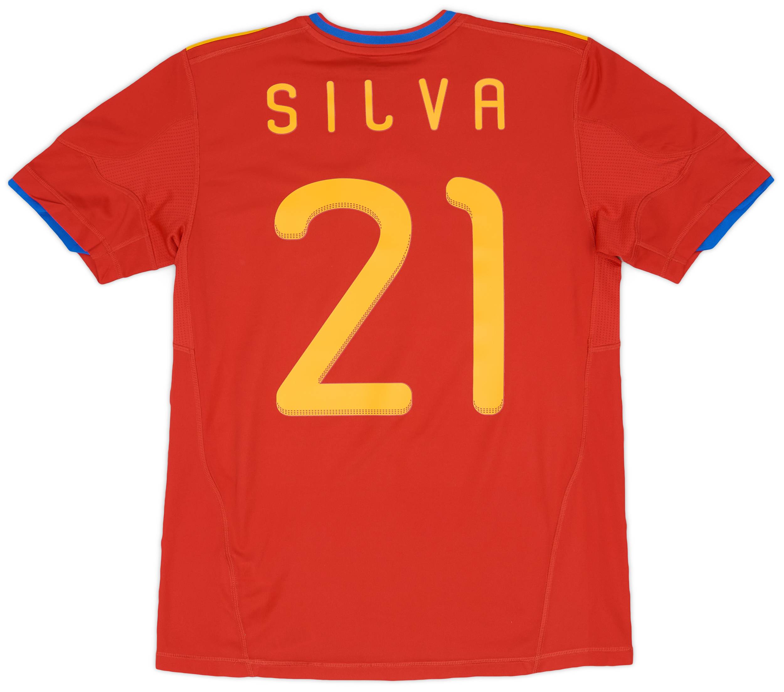 2009-10 Spain Home Shirt Silva #21 - 9/10 - (XL.Boys)