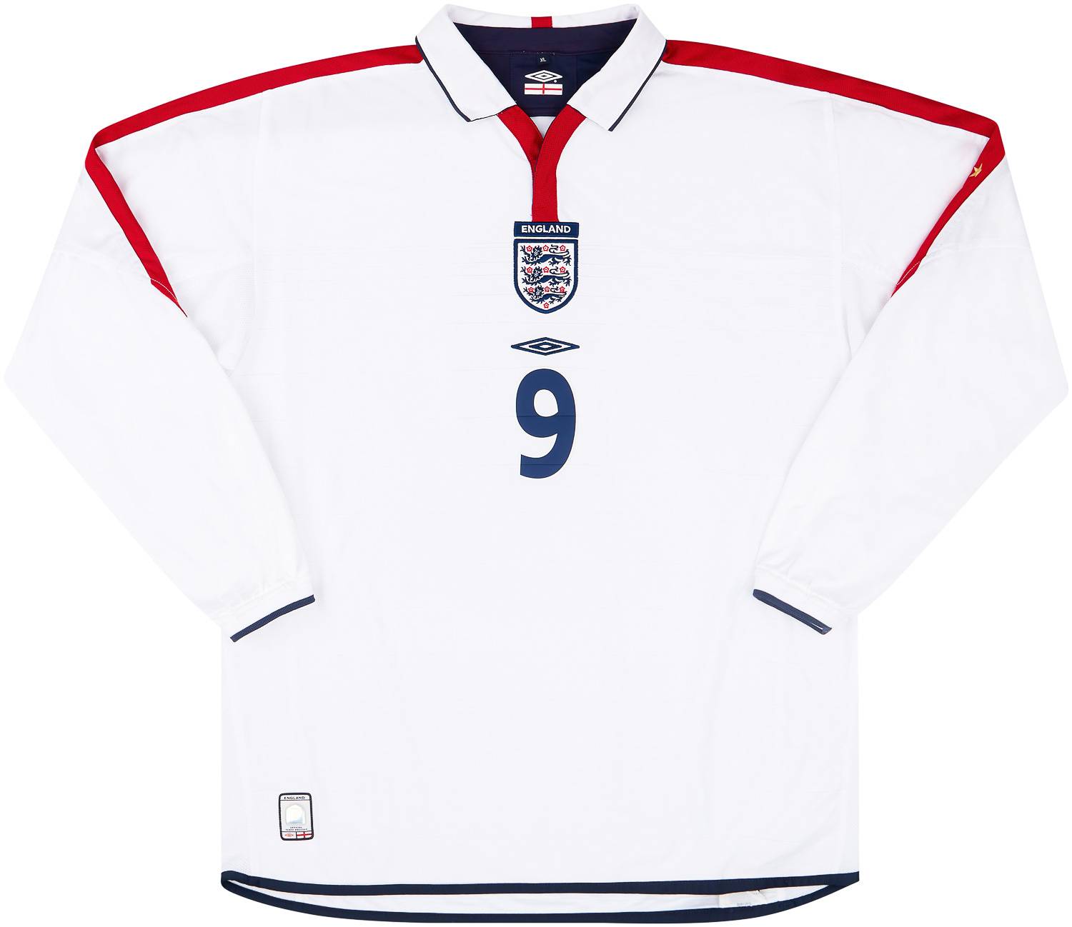 2004-05 England U-19 Match Issue Home L/S Shirt #9 (Fryatt)