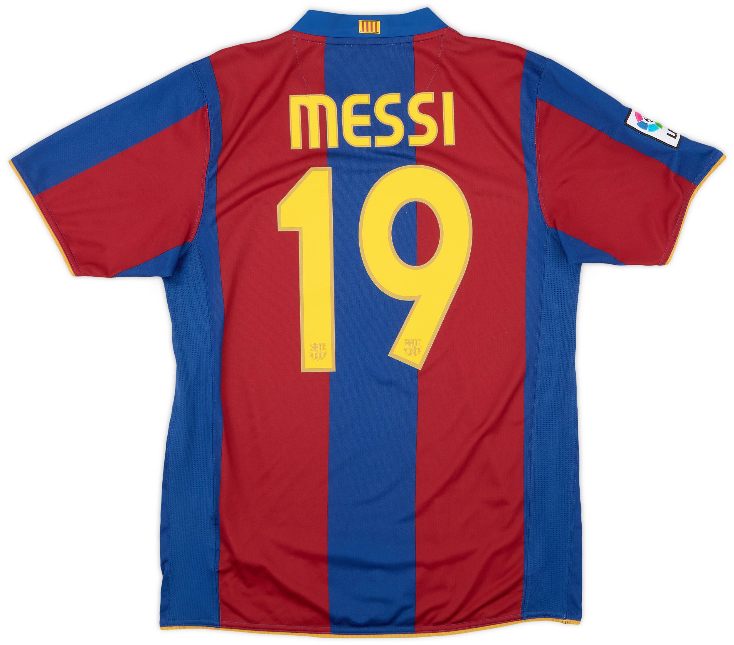 2007-08 Barcelona Home Shirt Messi #19 - 9/10 - (M)