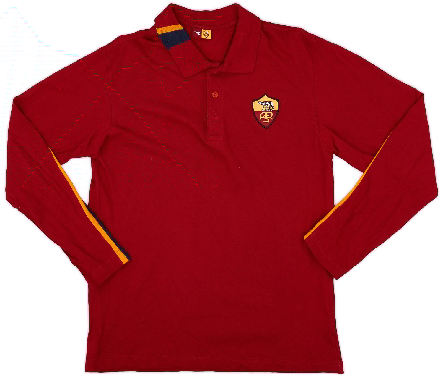 2003-04 Roma Diadora Polo L/S Shirt - 8/10 - (L)