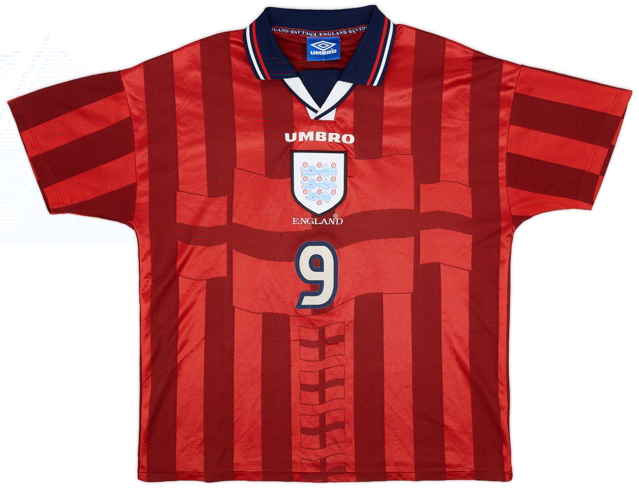 1997-99 England Away Shirt #9 - 8/10 - (L)