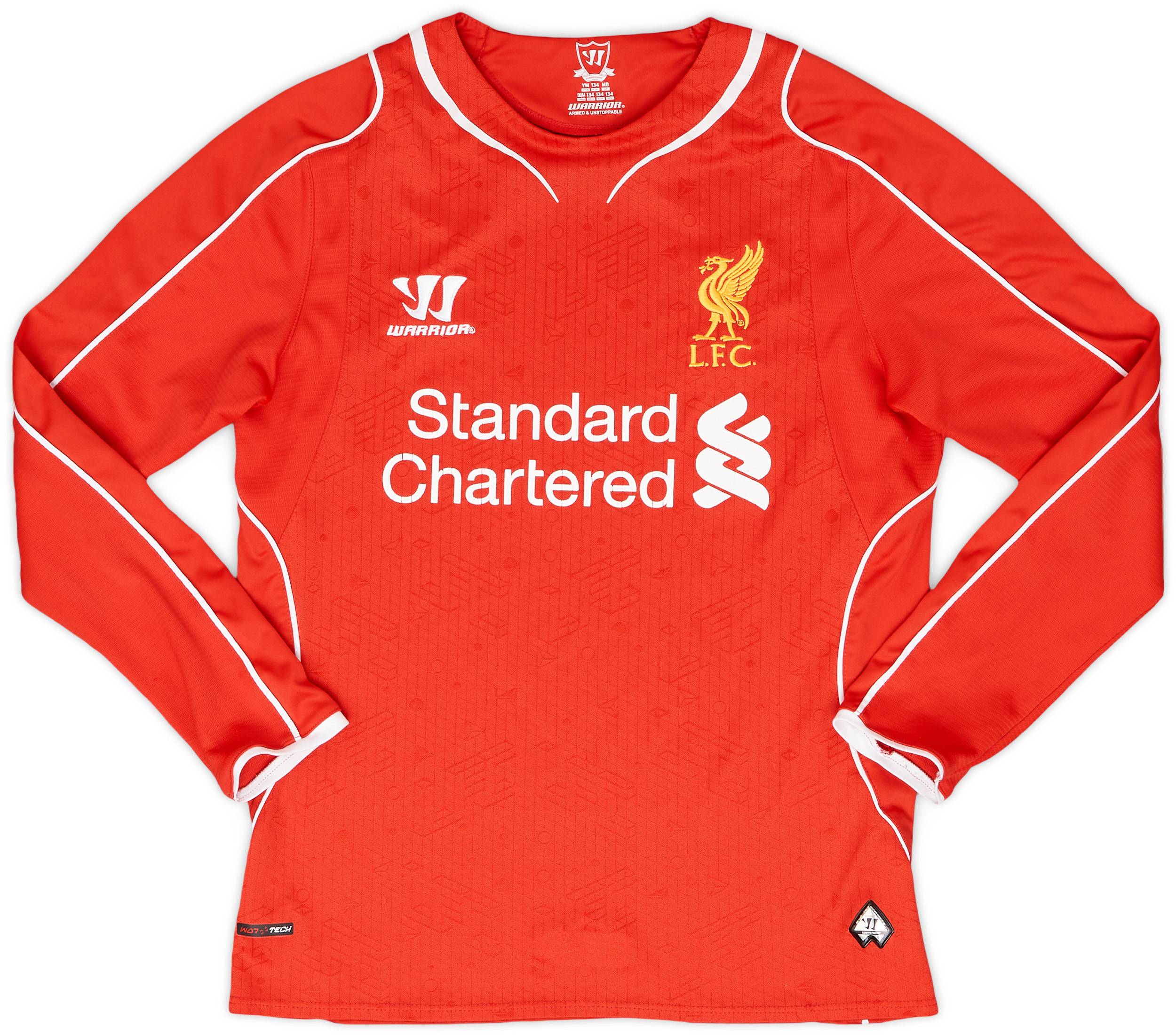 2014-15 Liverpool Home L/S Shirt - 8/10 - (M.Boys)