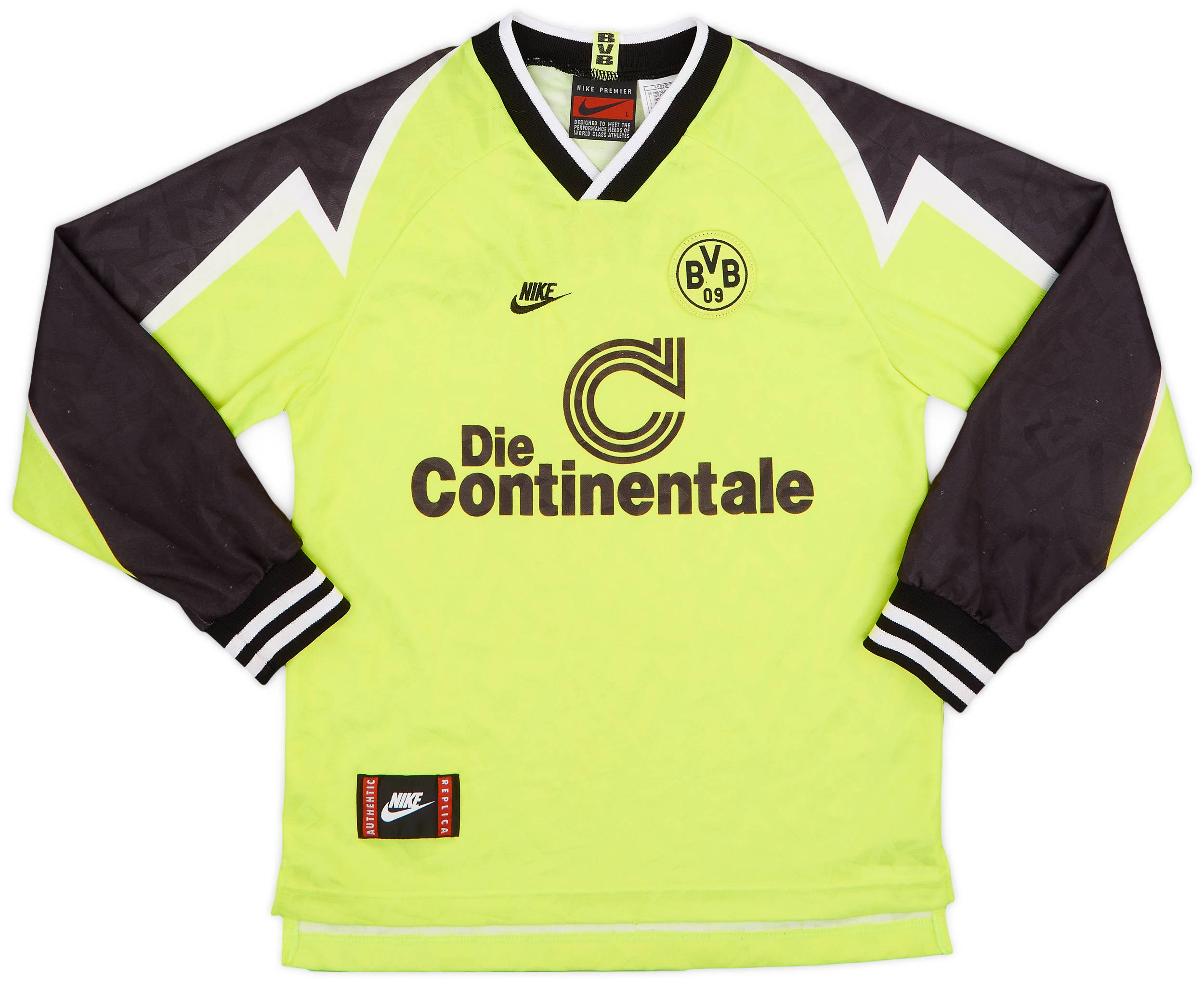 1995-96 Borussia Dortmund Home L/S Shirt - 8/10 - (L.Boys)
