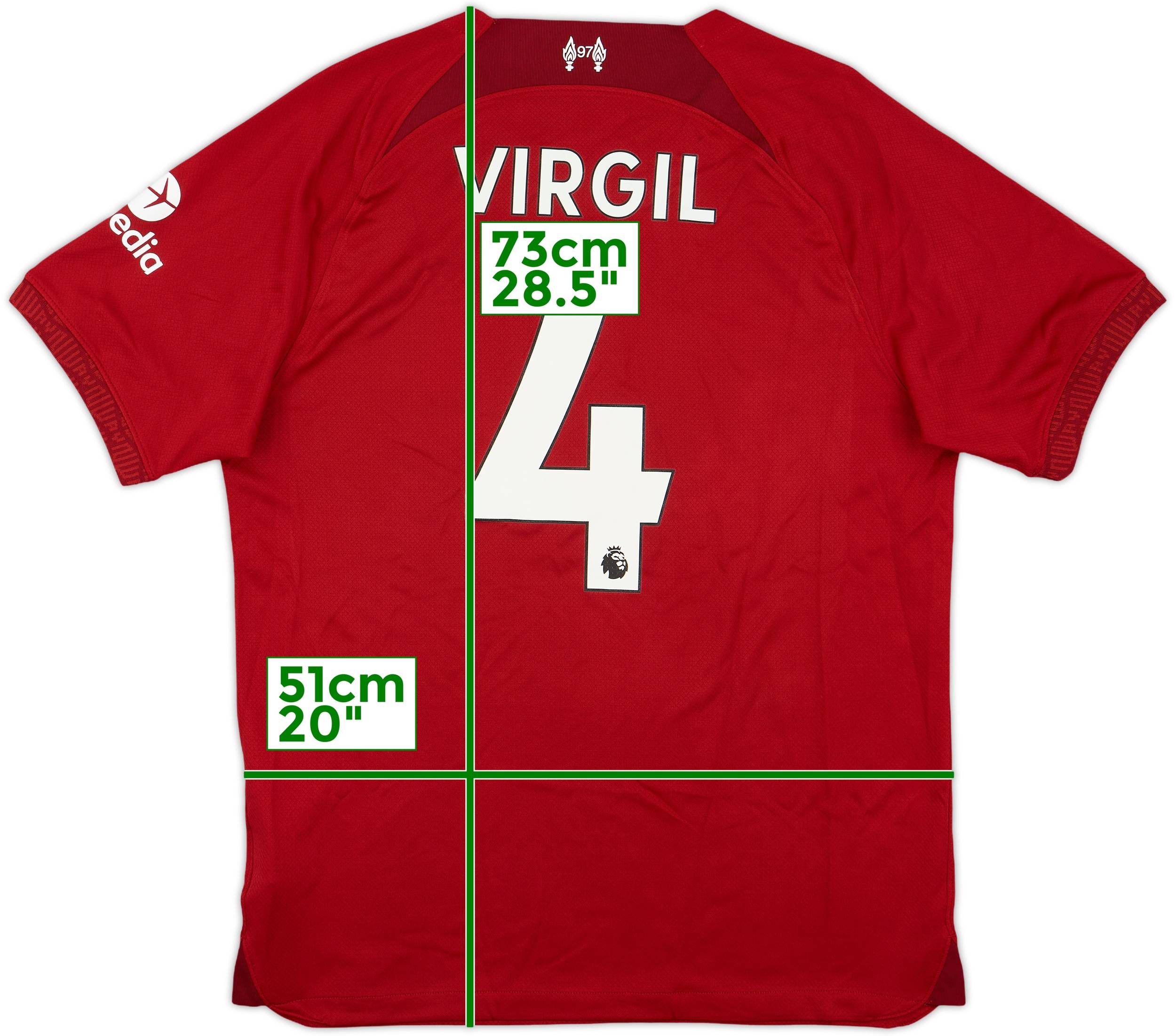 2022-23 Liverpool Home Shirt Virgil #4 - 9/10 - (M)