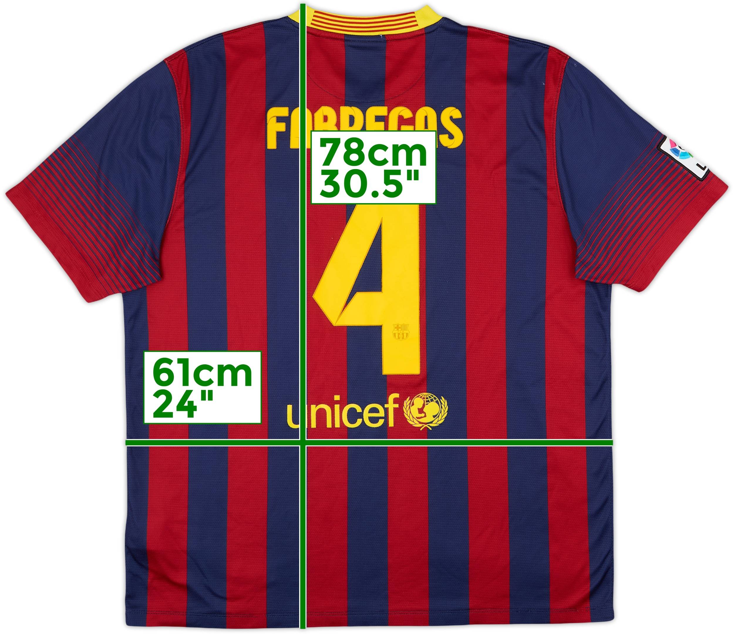 2013-14 Barcelona Home Shirt Fabregas #4 - 6/10 - (XL)