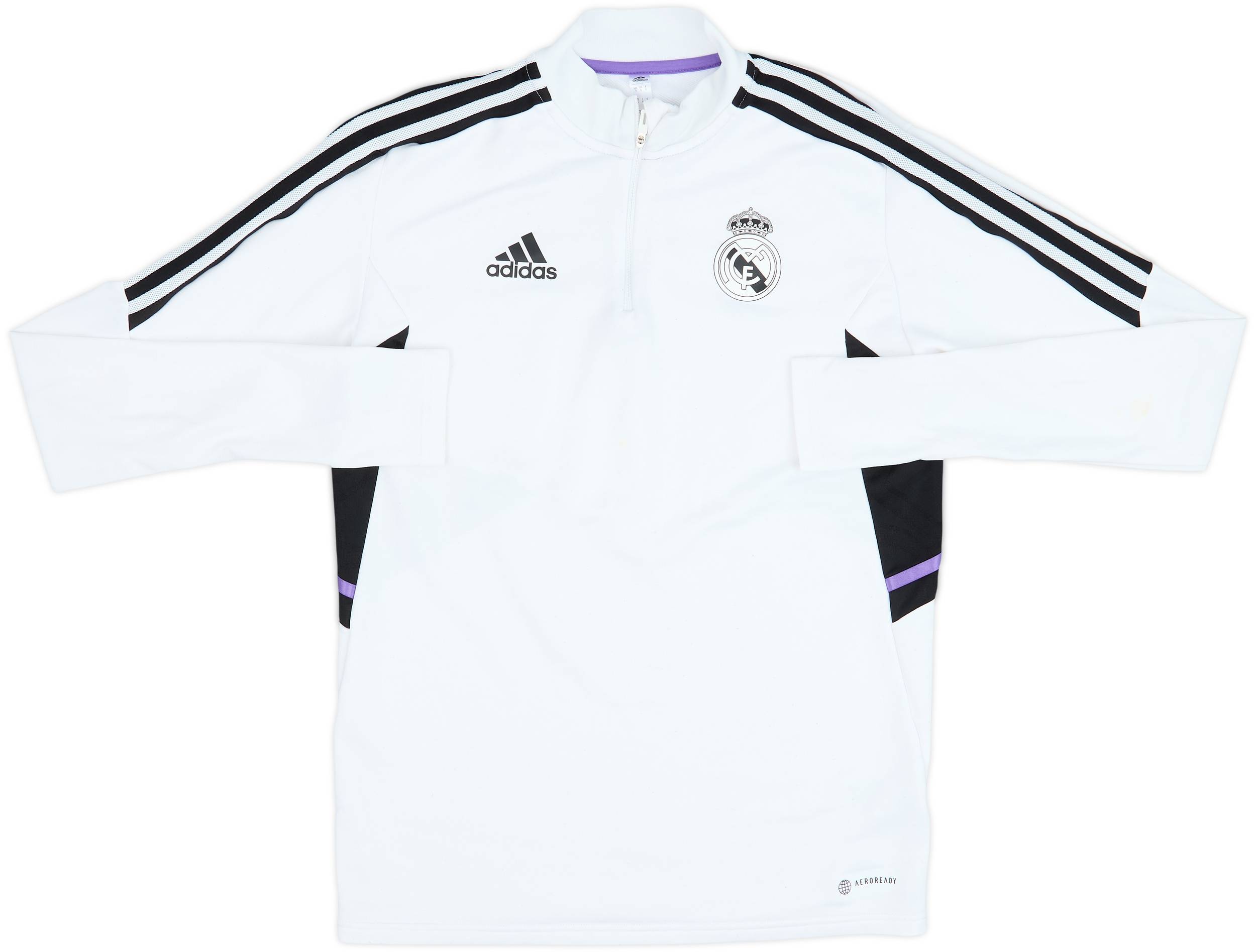 2022-23 Real Madrid adidas 1/4 Zip Drill Top - 8/10 - (S)