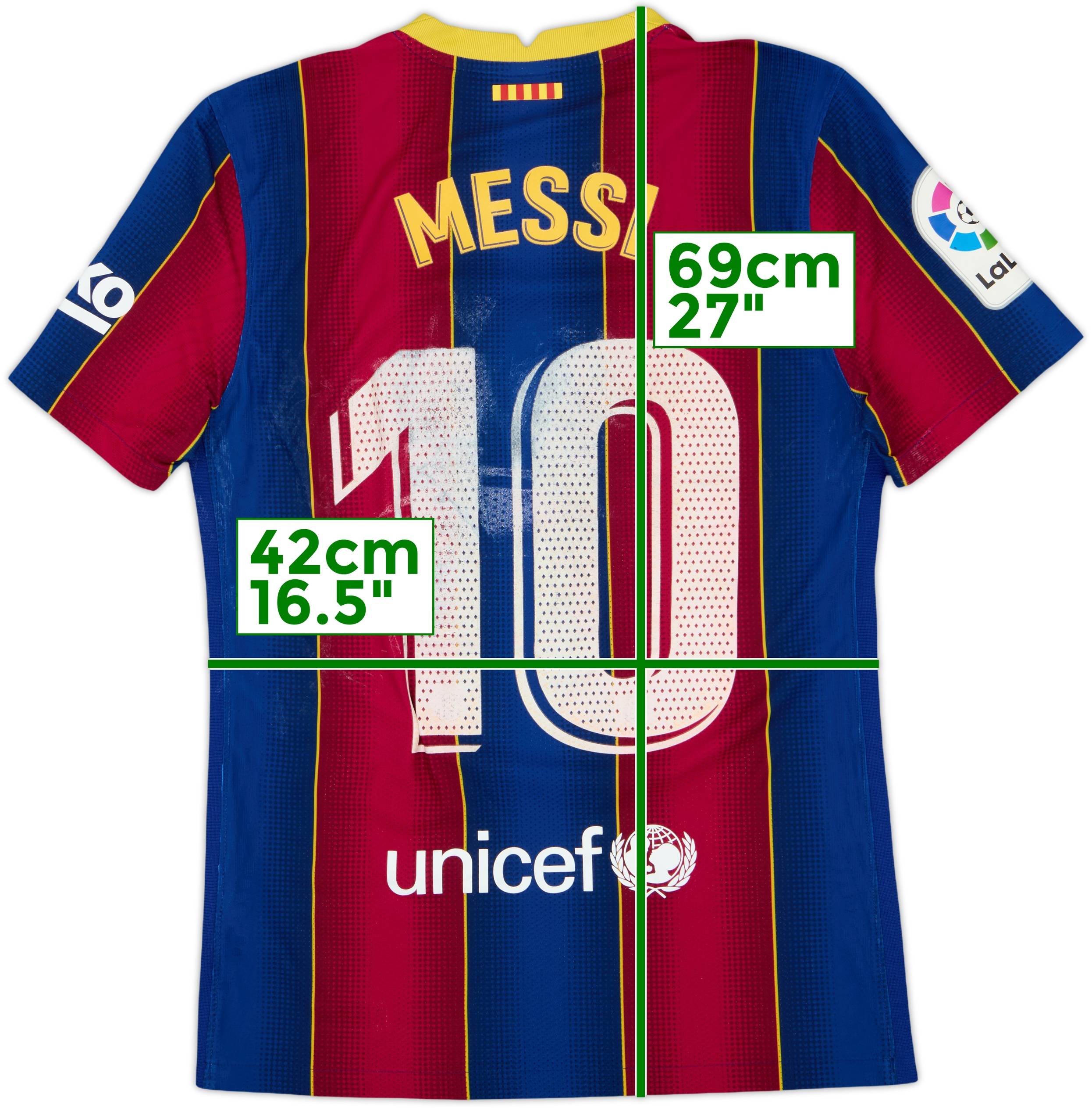 2020-21 Barcelona Authentic Home Shirt Messi #10 - 4/10 - (S)