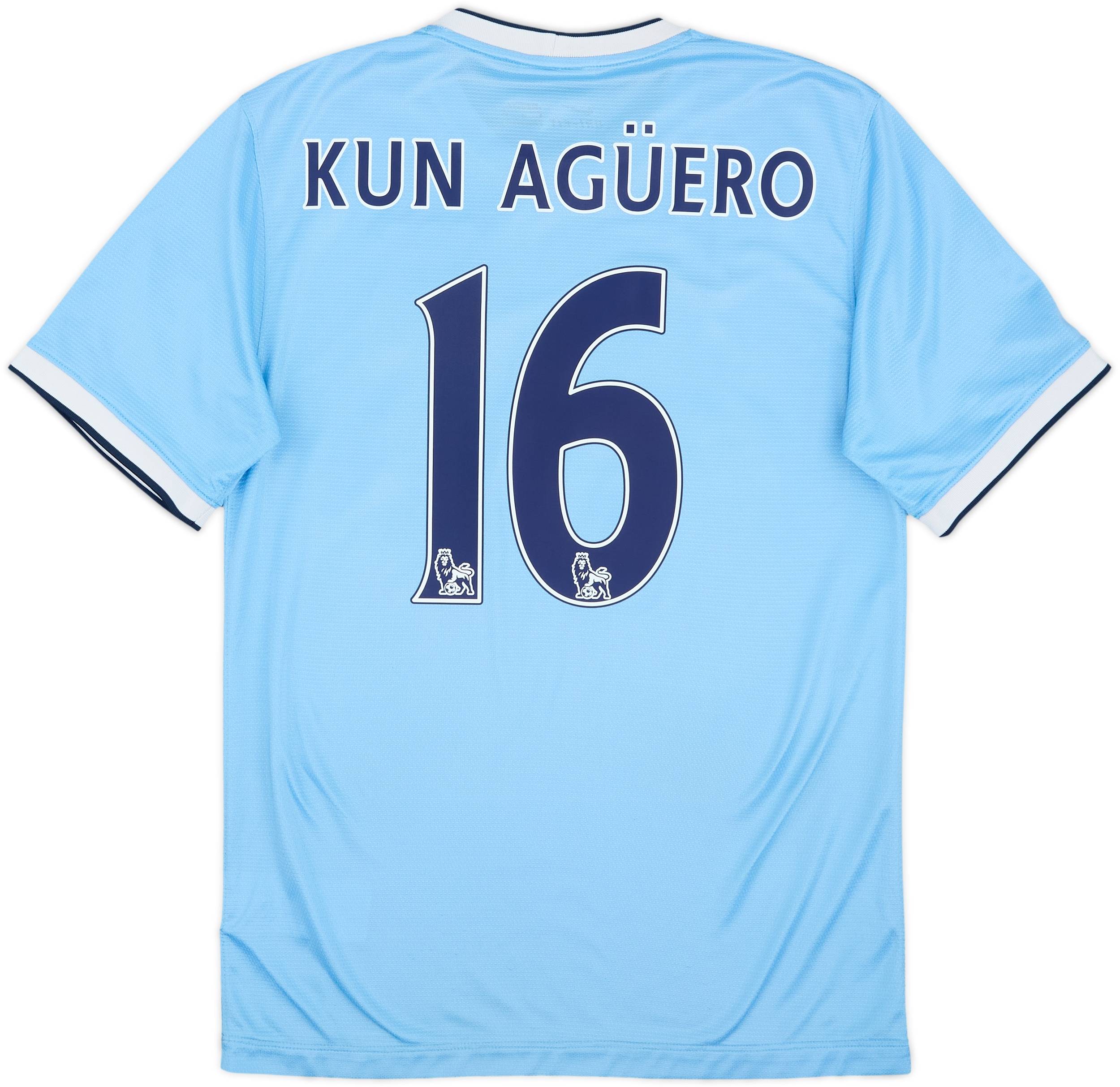 2013-14 Manchester City Home Shirt Kun Aguero #16 - 7/10 - (S)