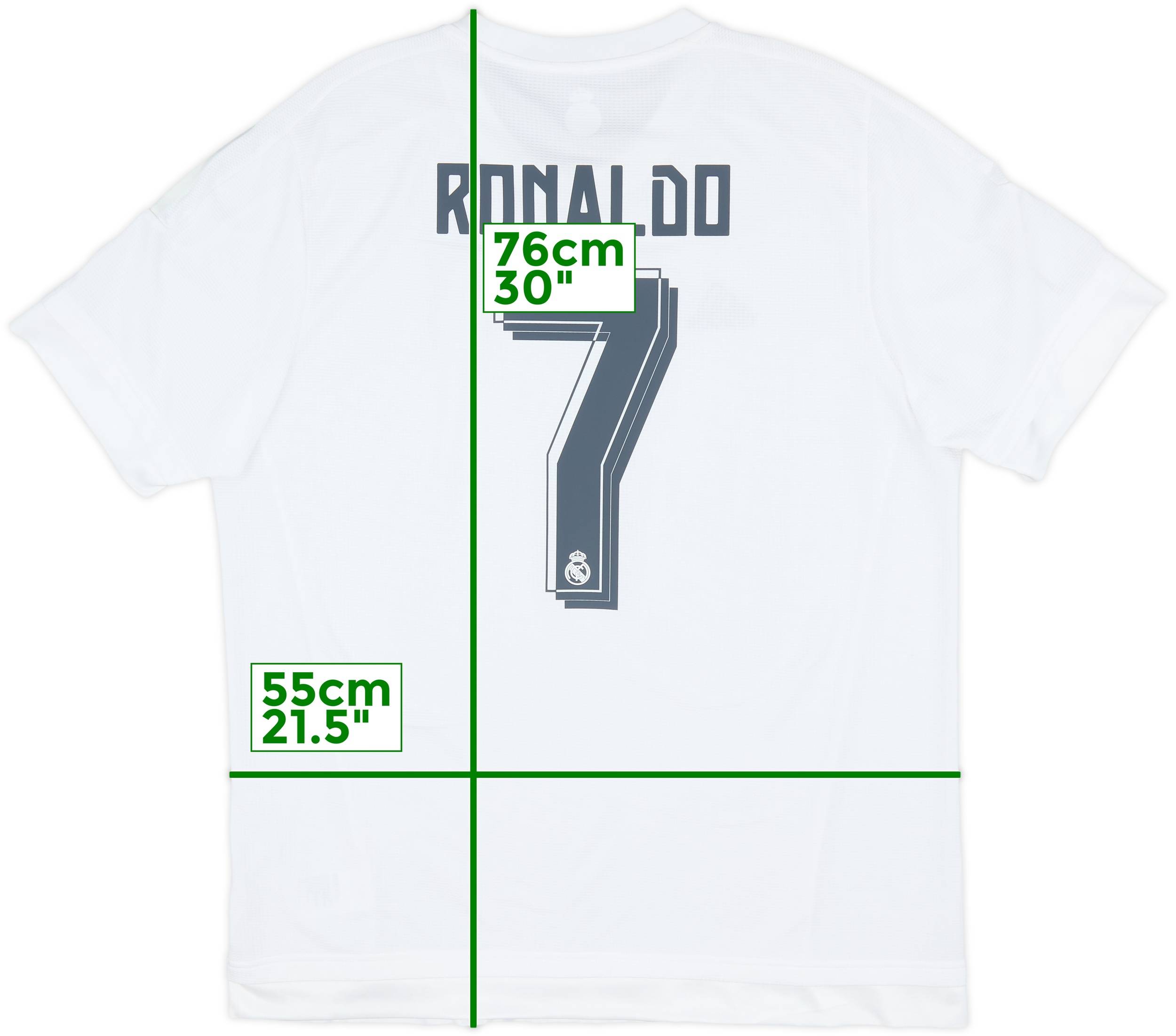 2015-16 Real Madrid Home Shirt Ronaldo #7 - 8/10 - (XL)