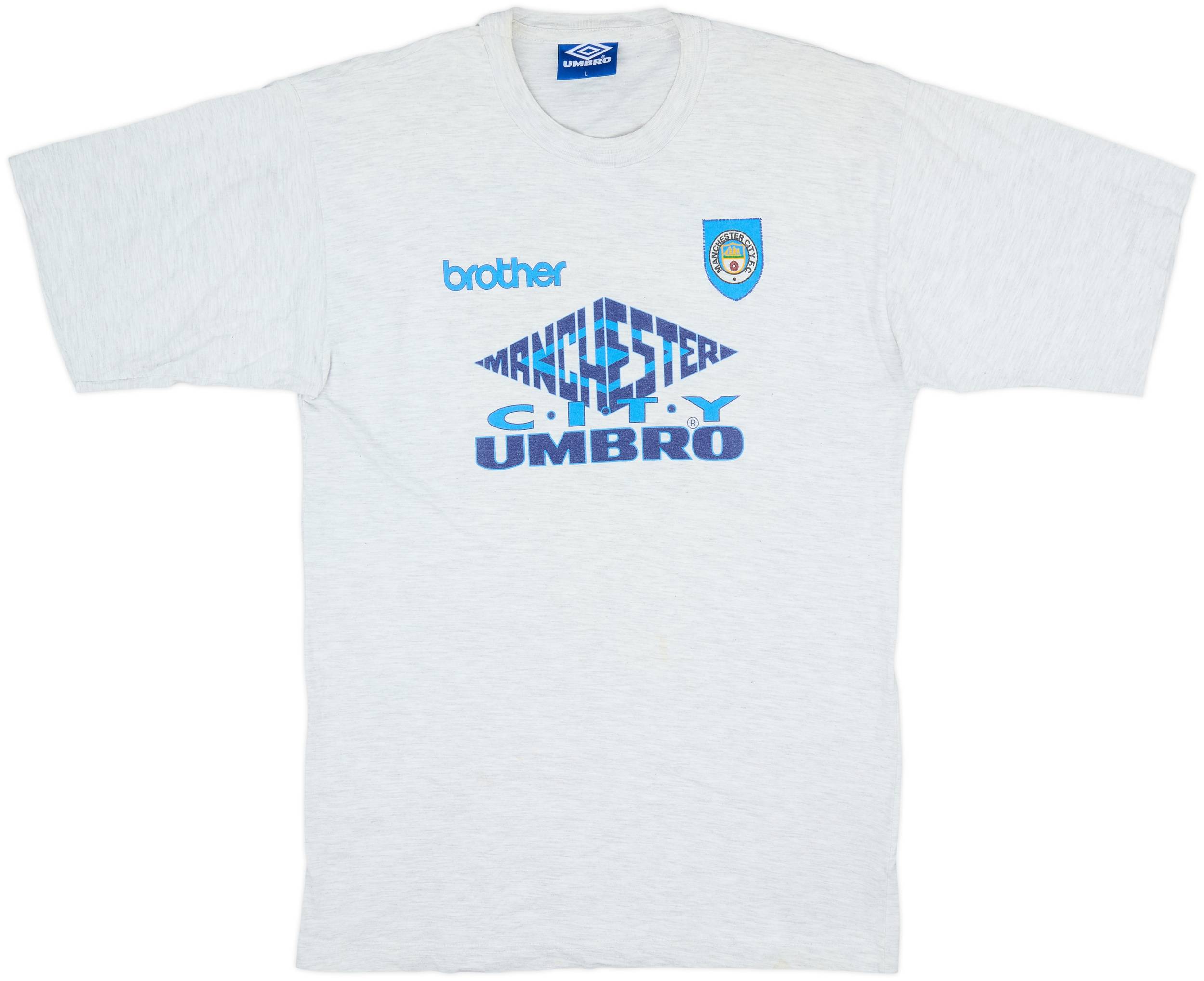 1995-97 Manchester City Umbro Cotton Tee - 9/10 - (L)
