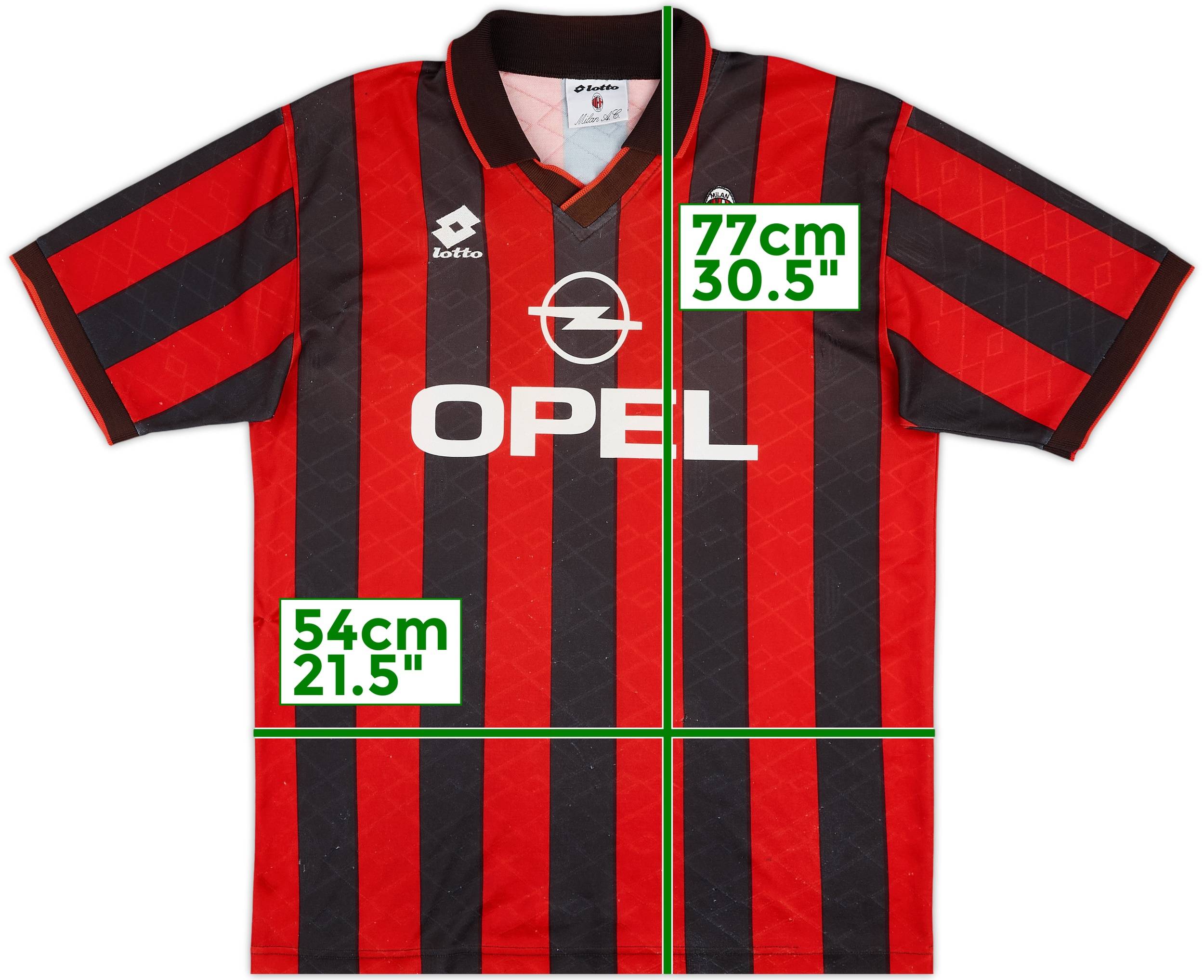 1994-95 AC Milan Home Shirt - 7/10 - (L)
