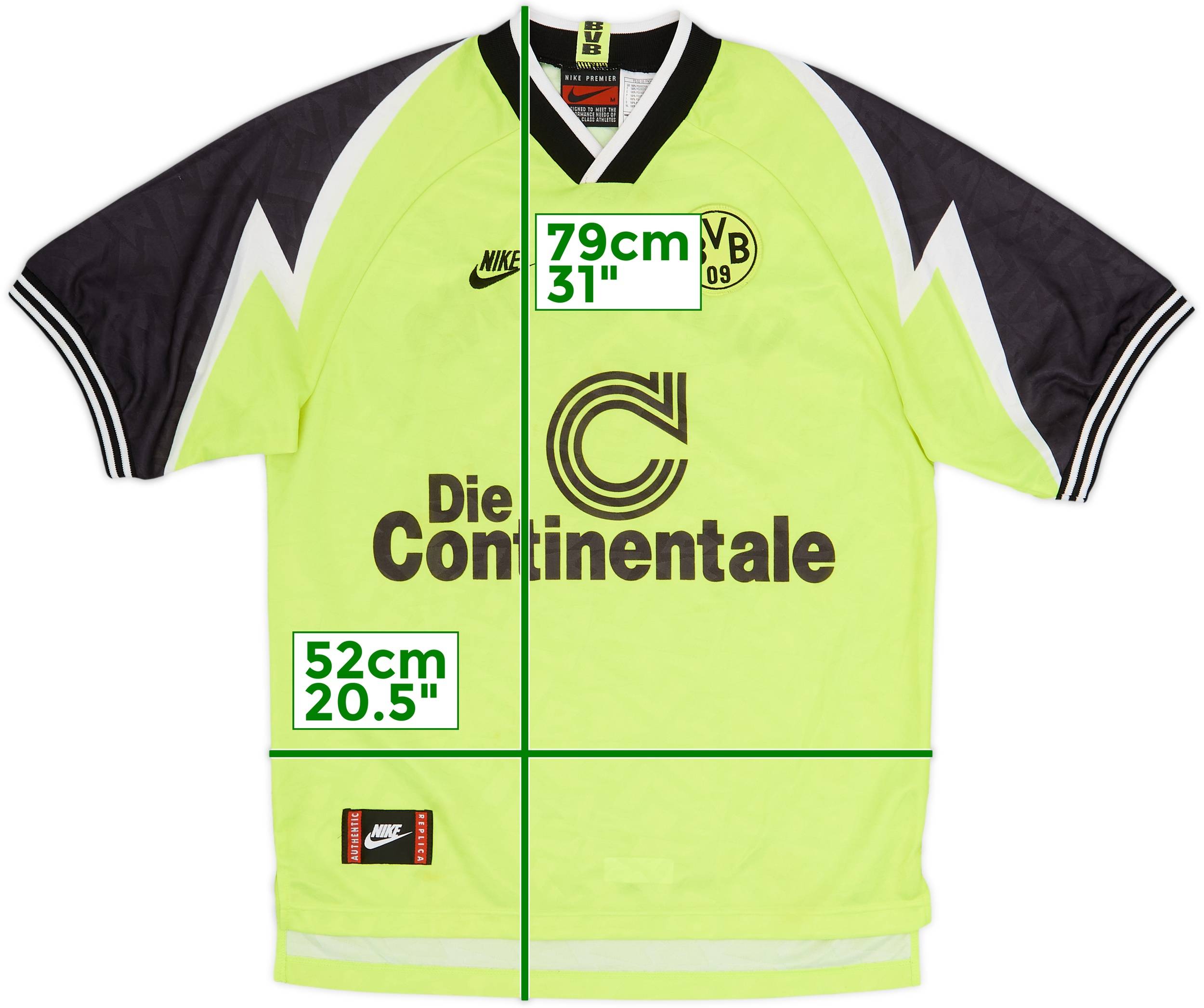 1995-96 Borussia Dortmund Home Shirt - 7/10 - (M)