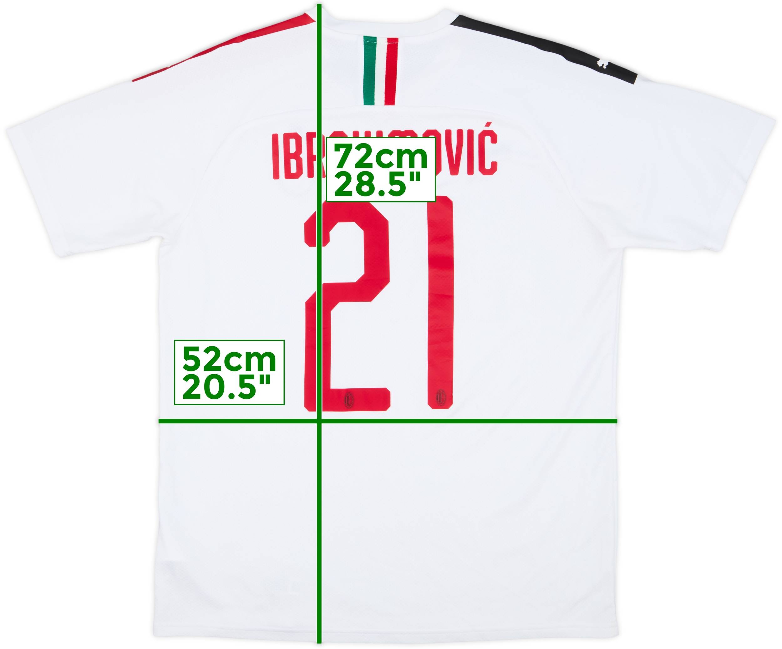 2019-20 AC Milan Away Shirt Ibrahimovic #21 - 8/10 - (L)