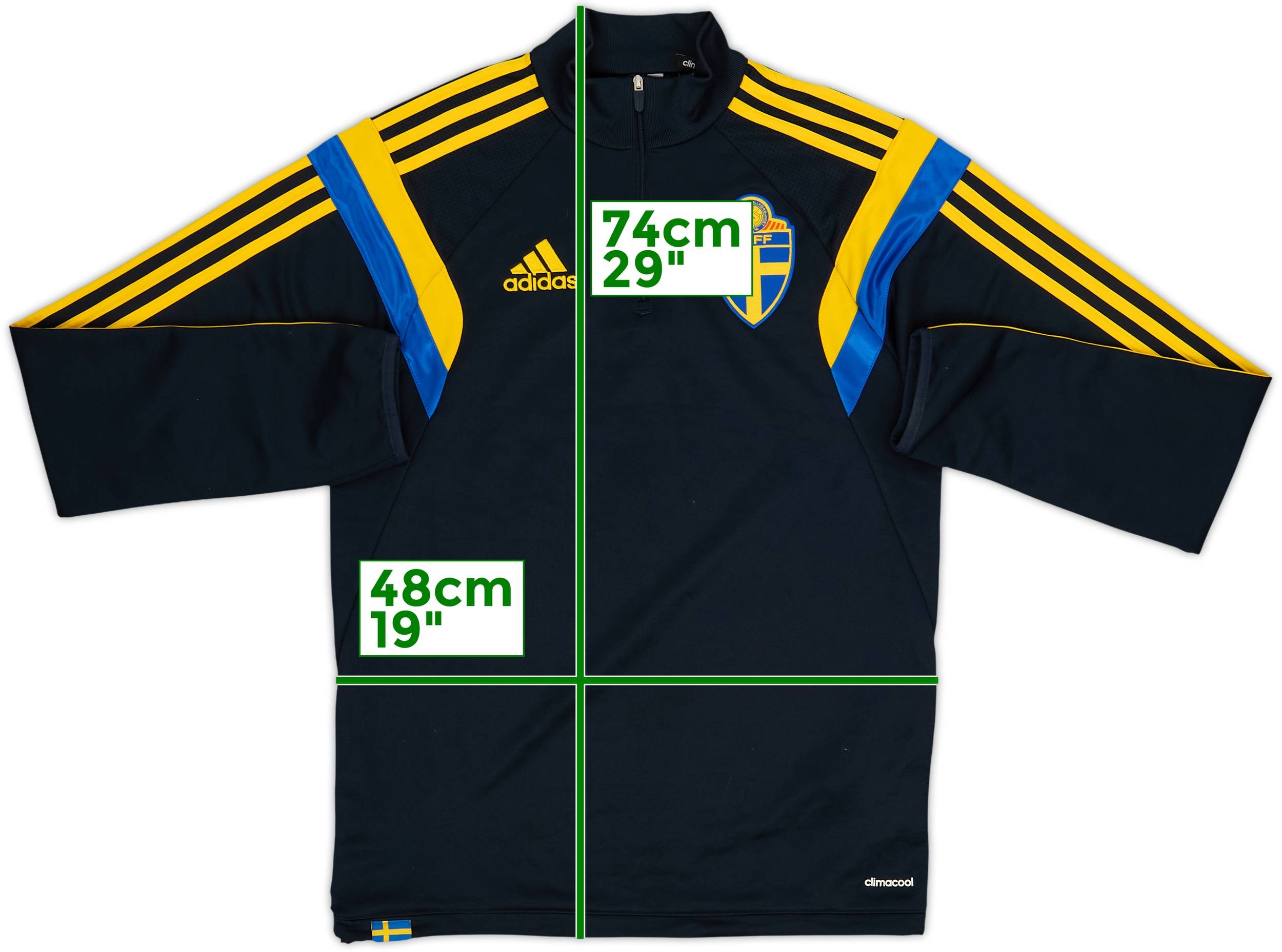 2014-15 Sweden adidas 1/4 Zip Drill Top - 9/10 - (S)