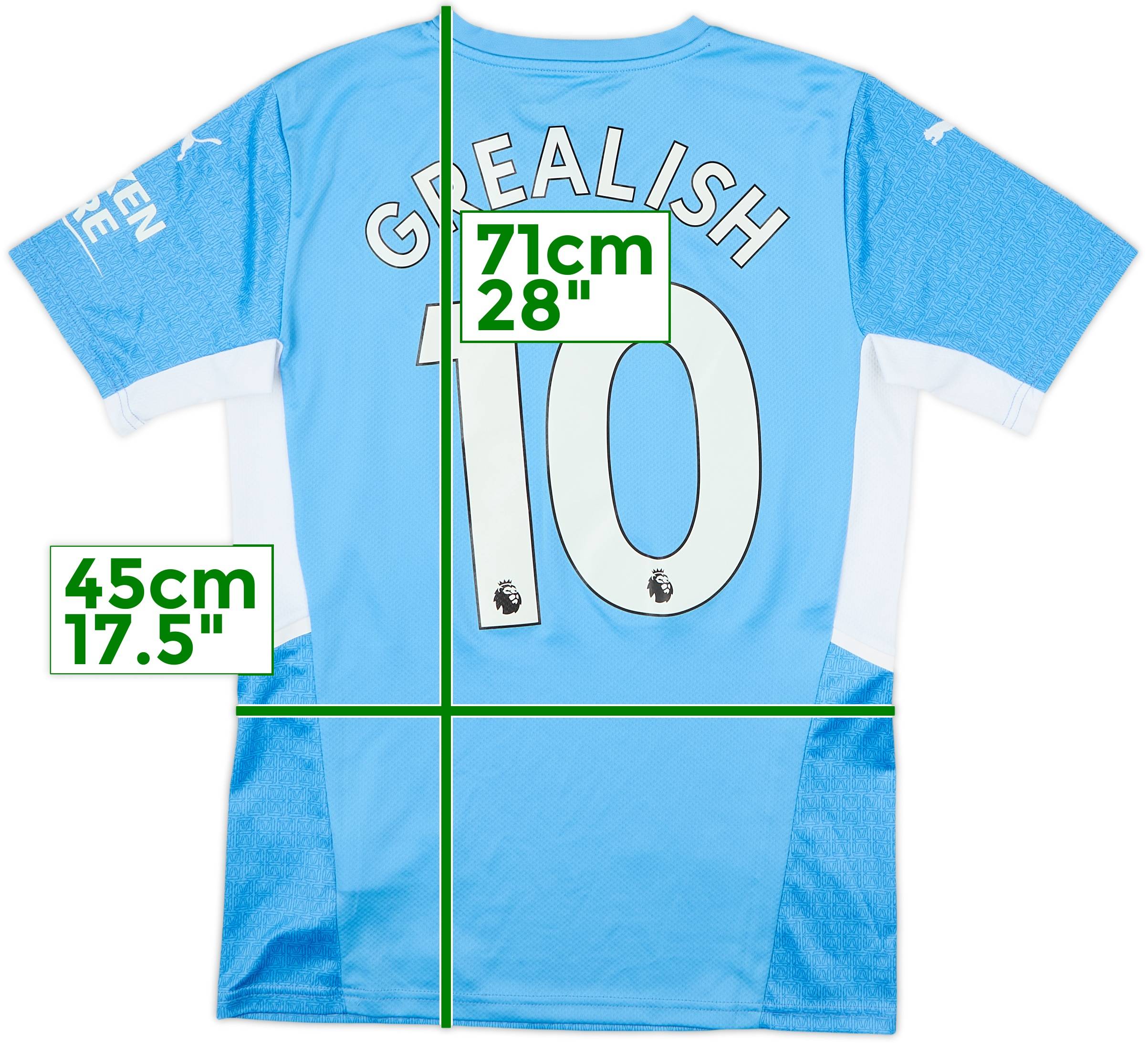 2021-22 Manchester City Home Shirt Grealish #10 - 9/10 - (S)