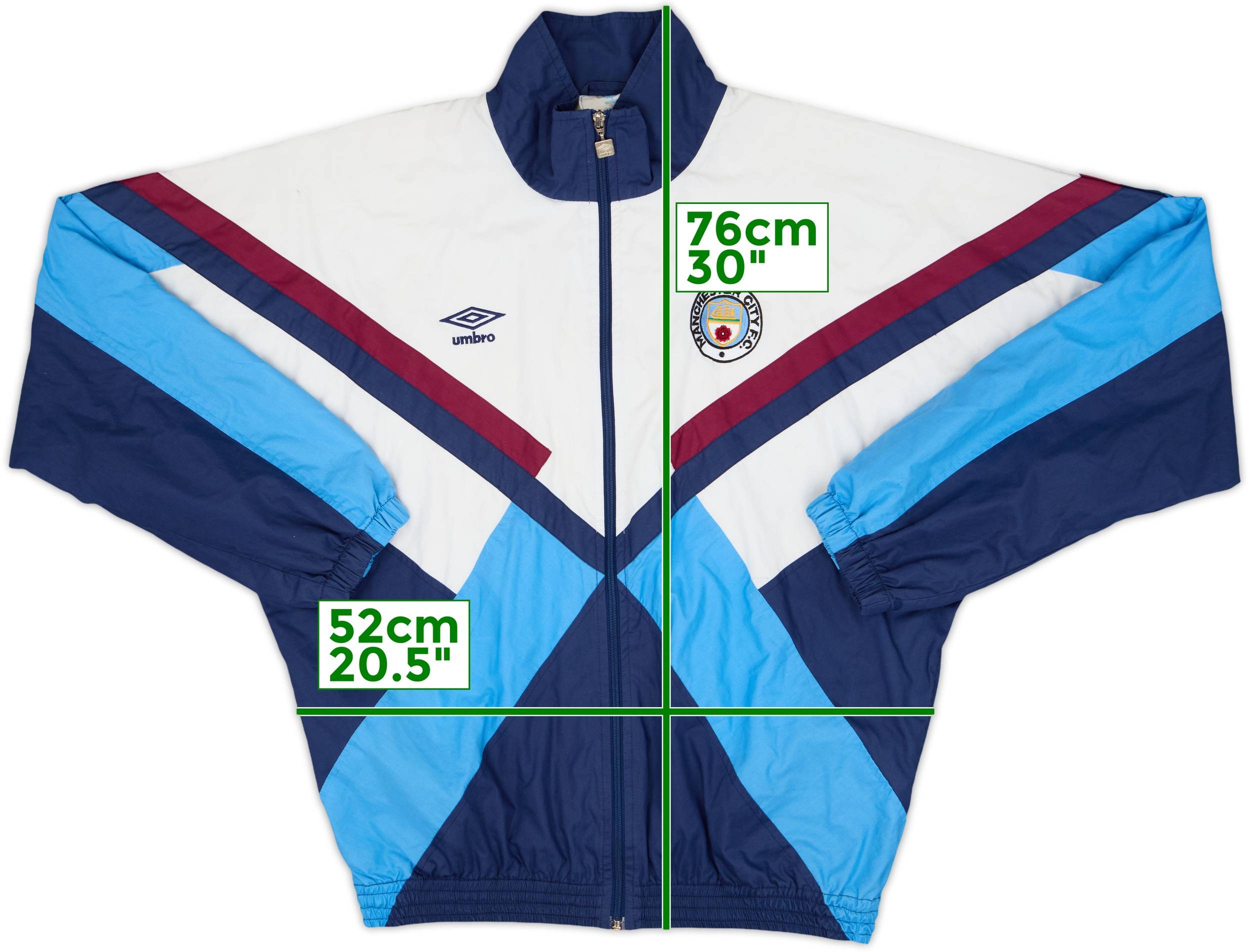1989-91 Manchester City Umbro Track Jacket - 8/10 - (L)