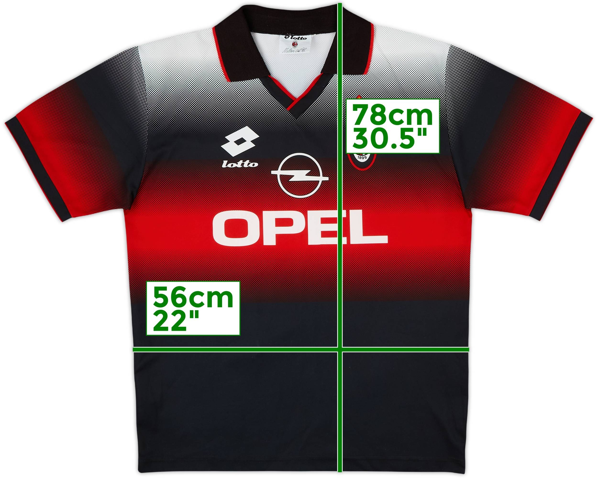1996-97 AC Milan Lotto Training Shirt - 9/10 - (L)