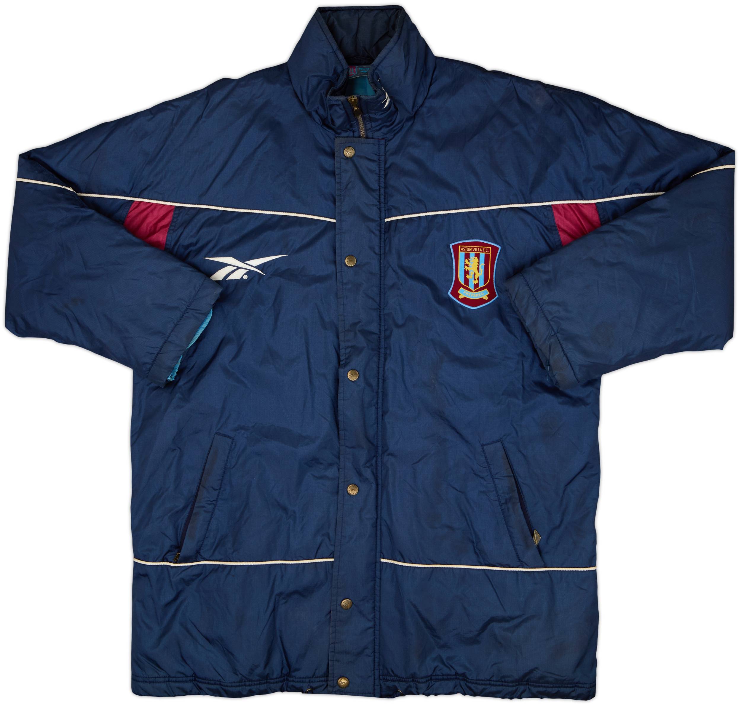 み*う様 Aston Villa  ジャケット ネイビー 1997-98 Aston Villa Reebok Padded Bench Coat - 8/10 - (M)