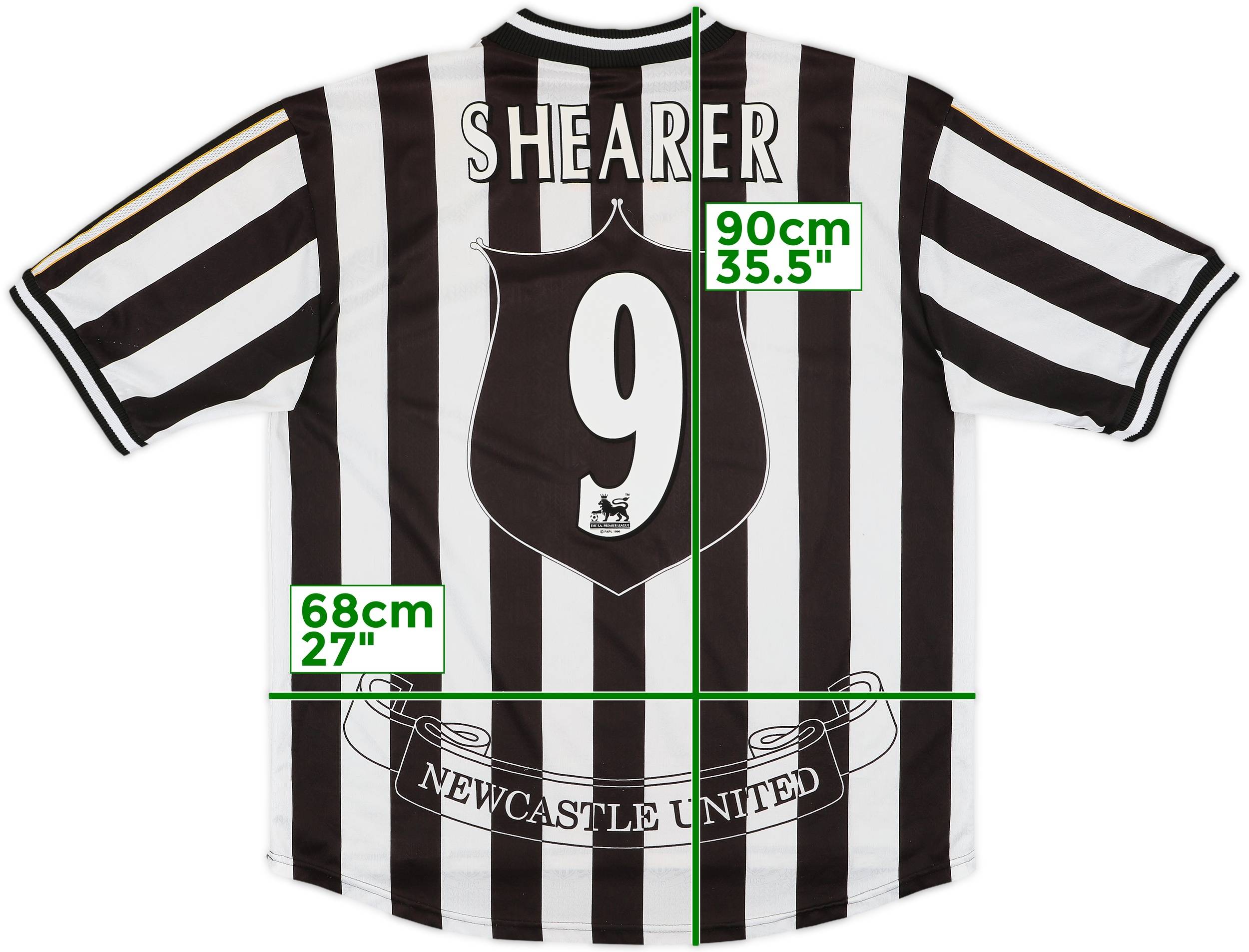 Newcastle United SHEARER 9番シャツ SHEARER 9 Newcastle United Shirt - Large - 1997/1998 - Home