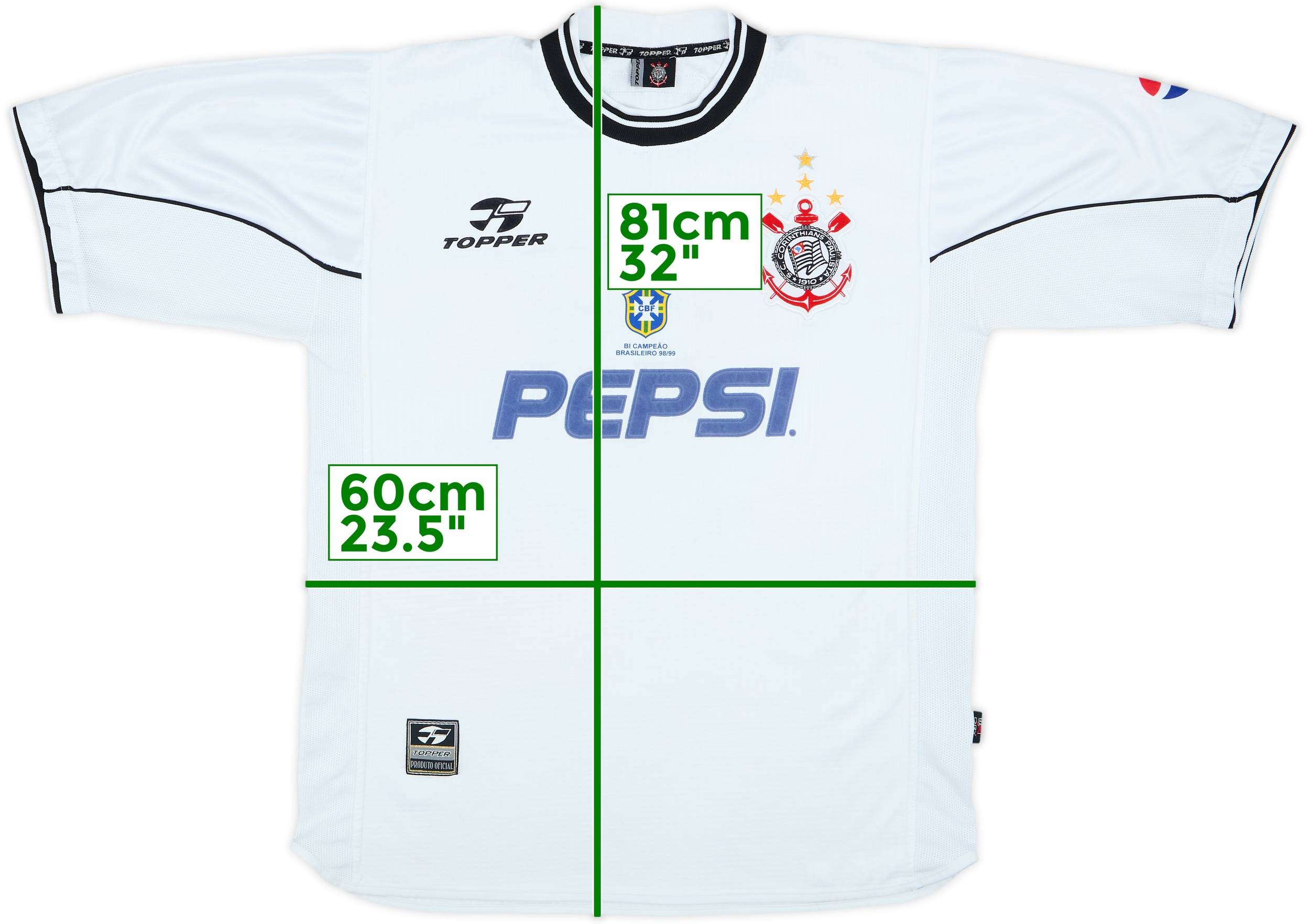 00sNIKE FC Corinthians ユニフォーム pepsiプリント 2000-01 Corinthians Home Shirt #10 - 7/10 - (XL)