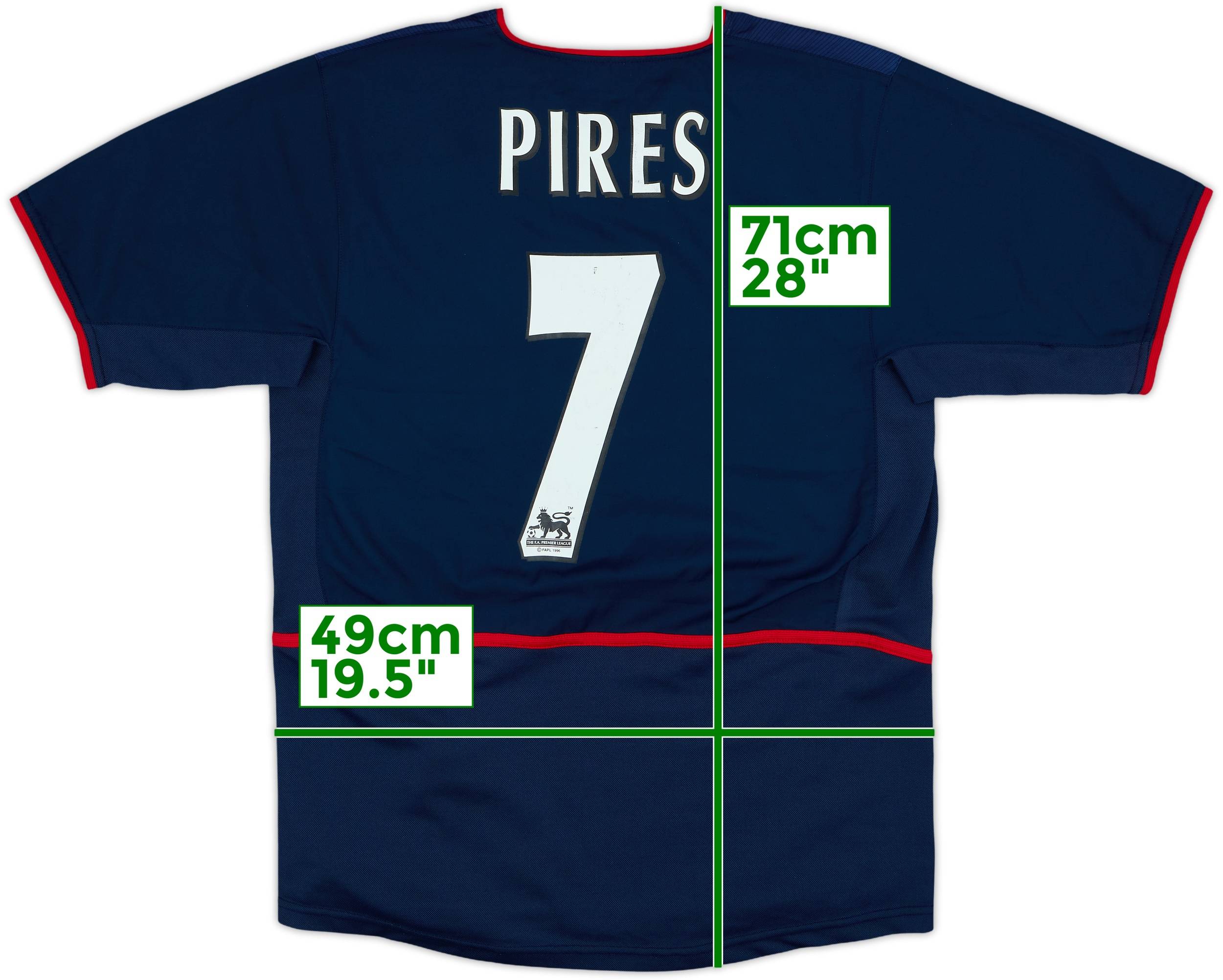 2002-04 Arsenal Away Shirt Pires #7 - 7/10 - (S)