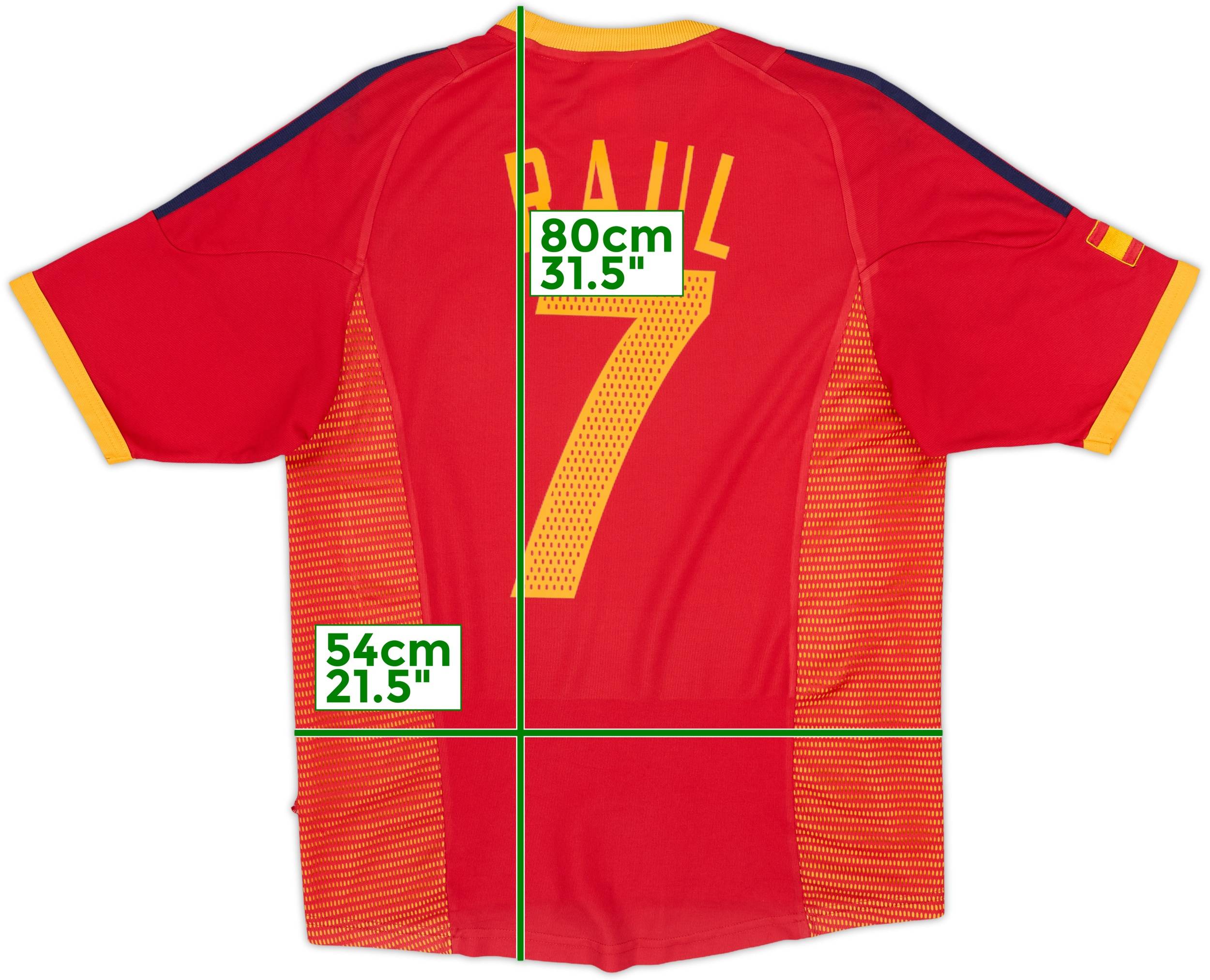 2002-04 Spain Home Shirt Raul #7 - 8/10 - (M)