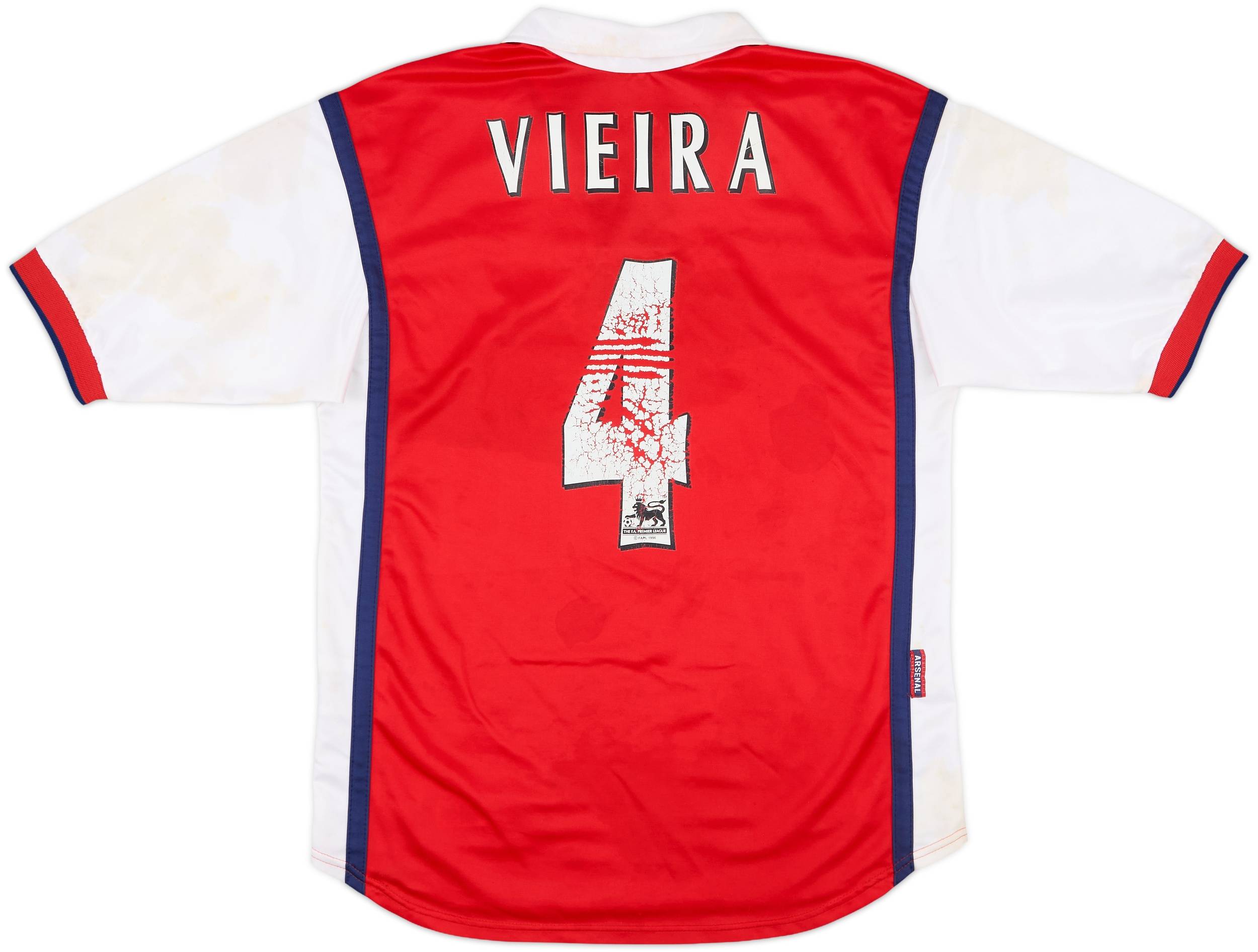 1998-99 Arsenal Home Shirt Viera #4 - 4/10 - (XL.Boys)
