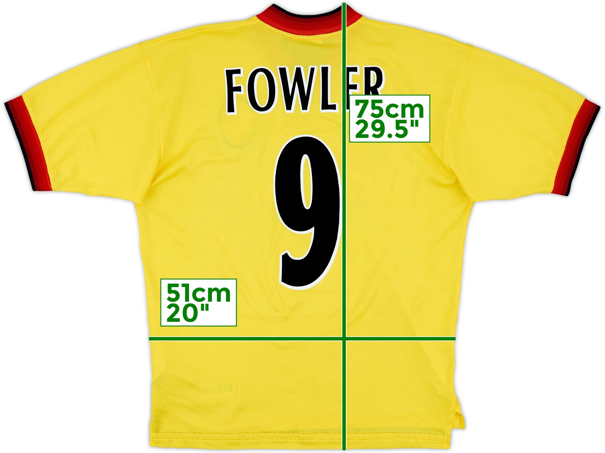1997-99 Liverpool Away Shirt Fowler #9 - 5/10 - (M)
