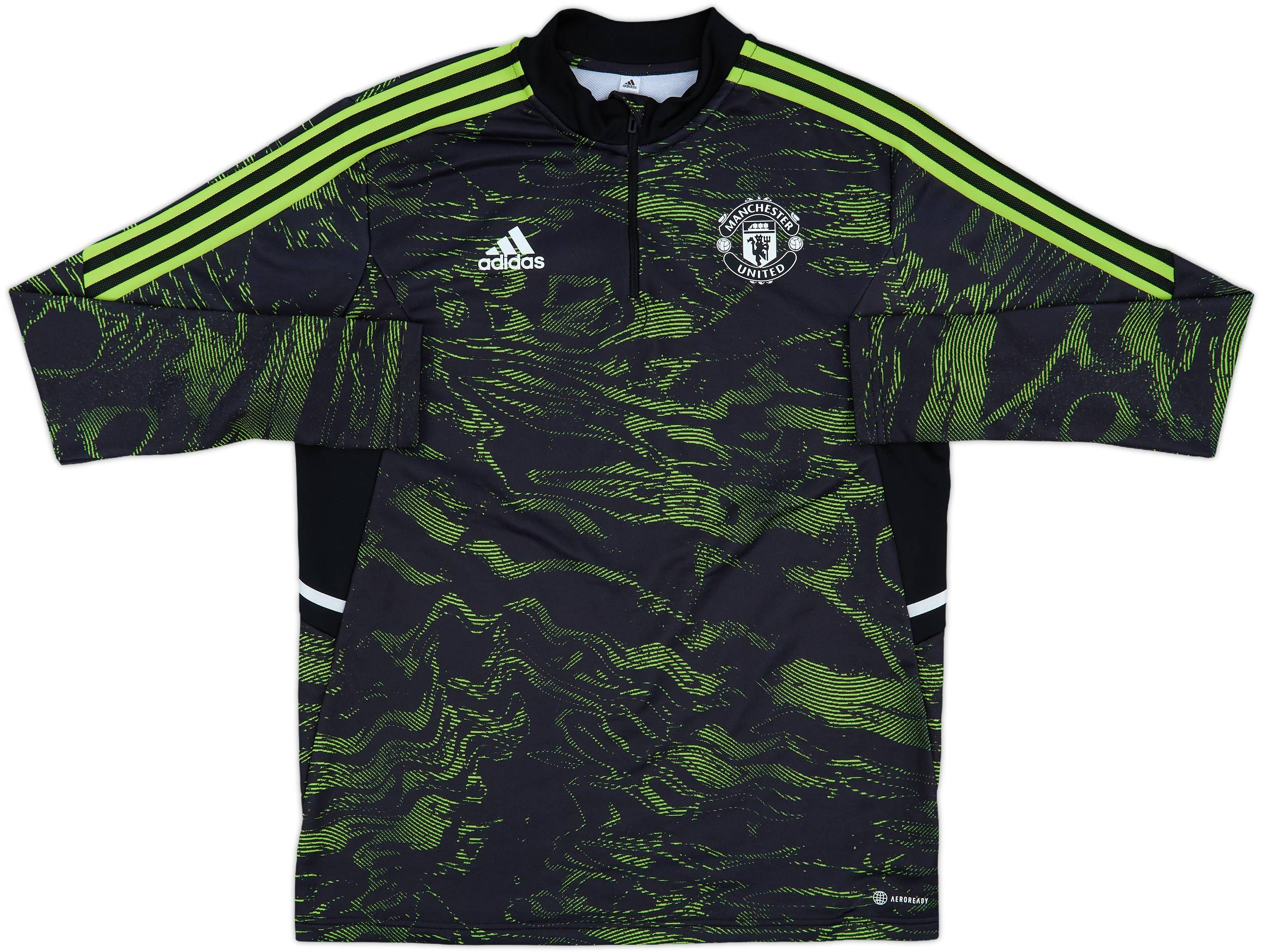 2022-23 Manchester United adidas 1/4 Zip Training Top - 10/10 - (L)