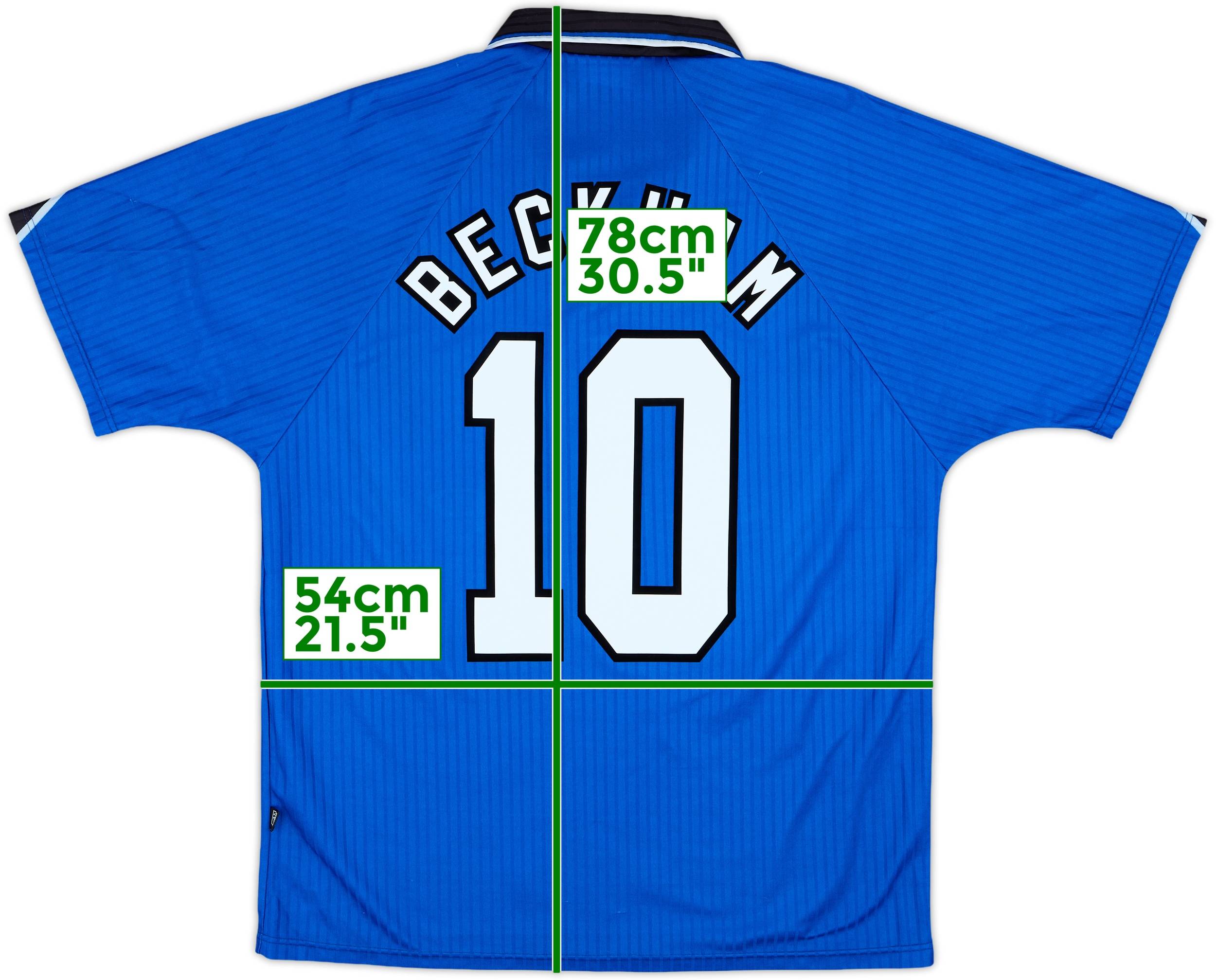 1996-98 Manchester United Third Shirt Beckham #10 - 9/10 - (L)