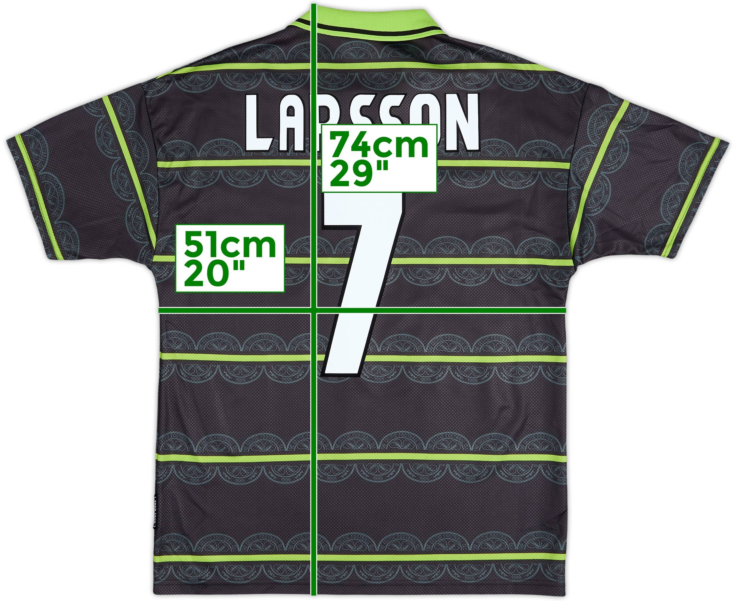 1998-99 Celtic Away Shirt Larsson #7 - 9/10 - (M)