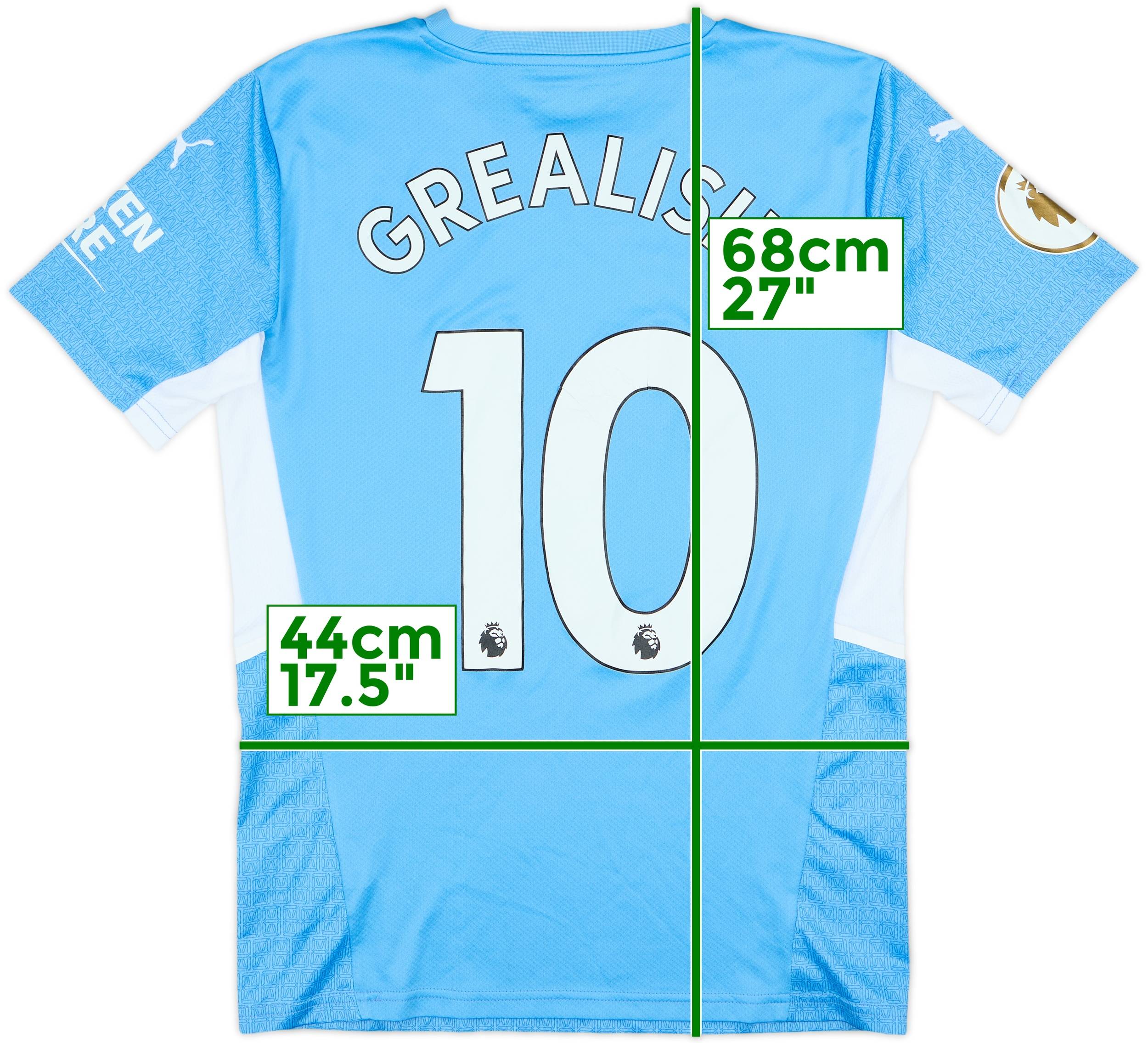 2021-22 Manchester City Home Shirt Grealish #10 - 7/10 - (S)