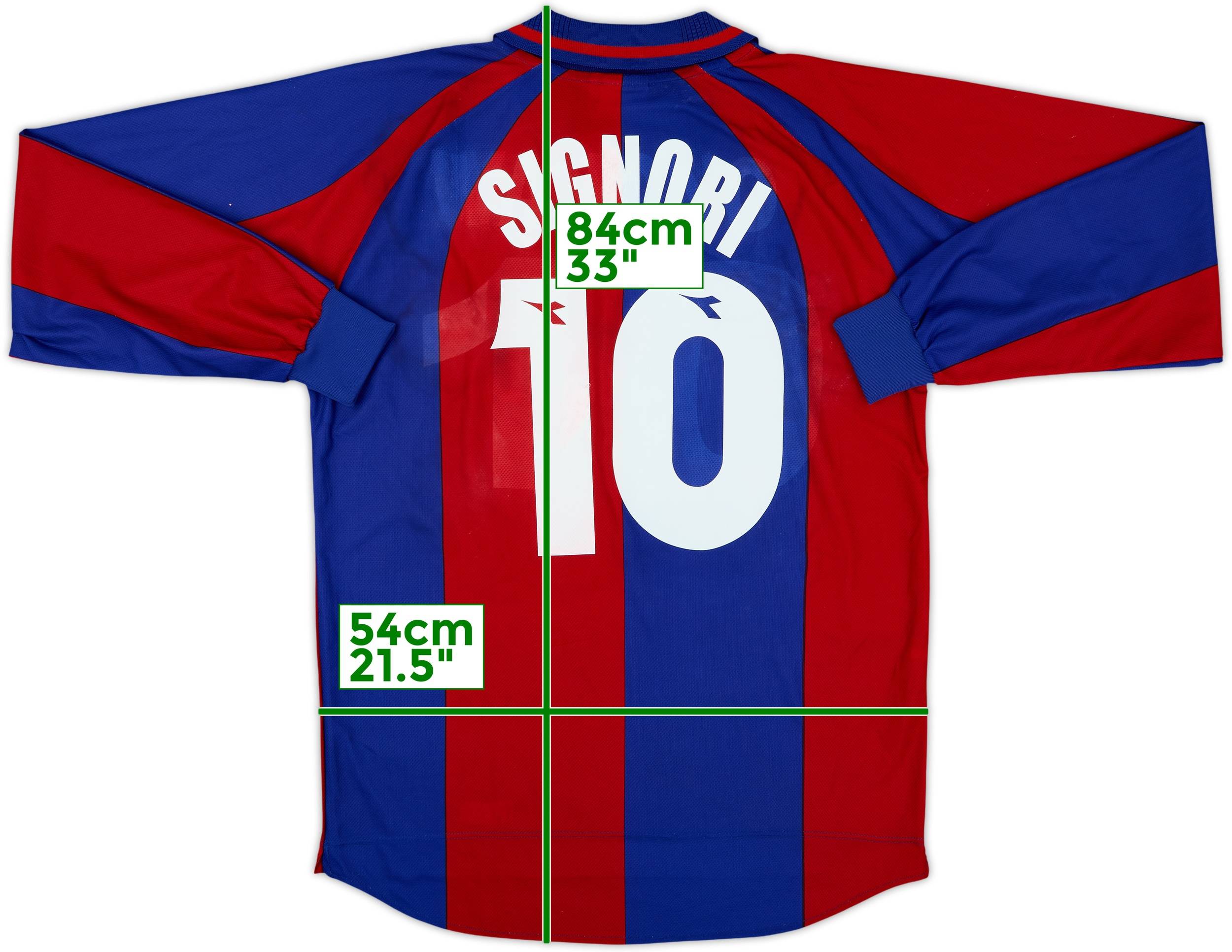 1997-98 Bologna Home L/S Shirt Signori #10 - 5/10 - (XL)
