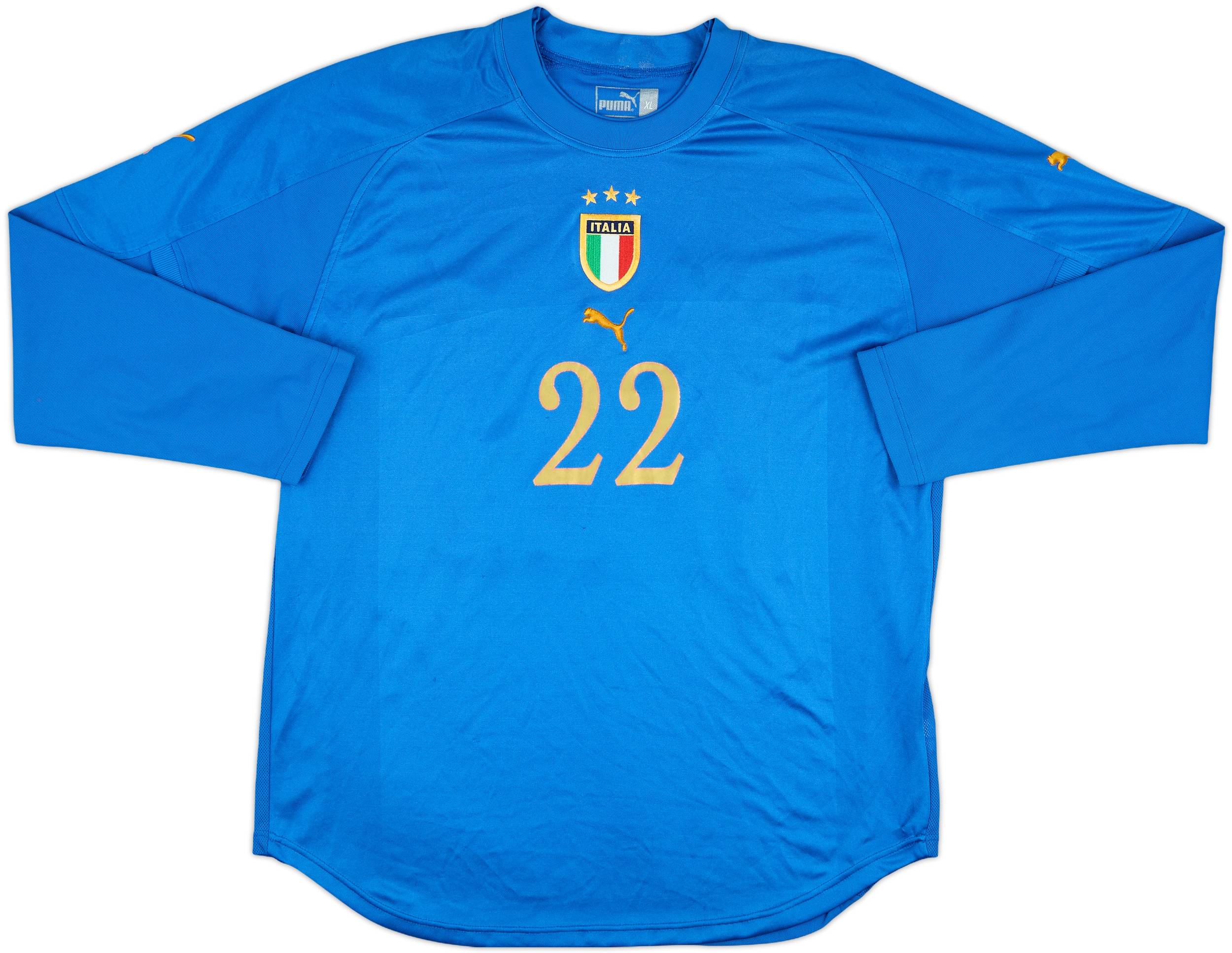 2004-06 Italy Match Issue Home L/S Shirt #22